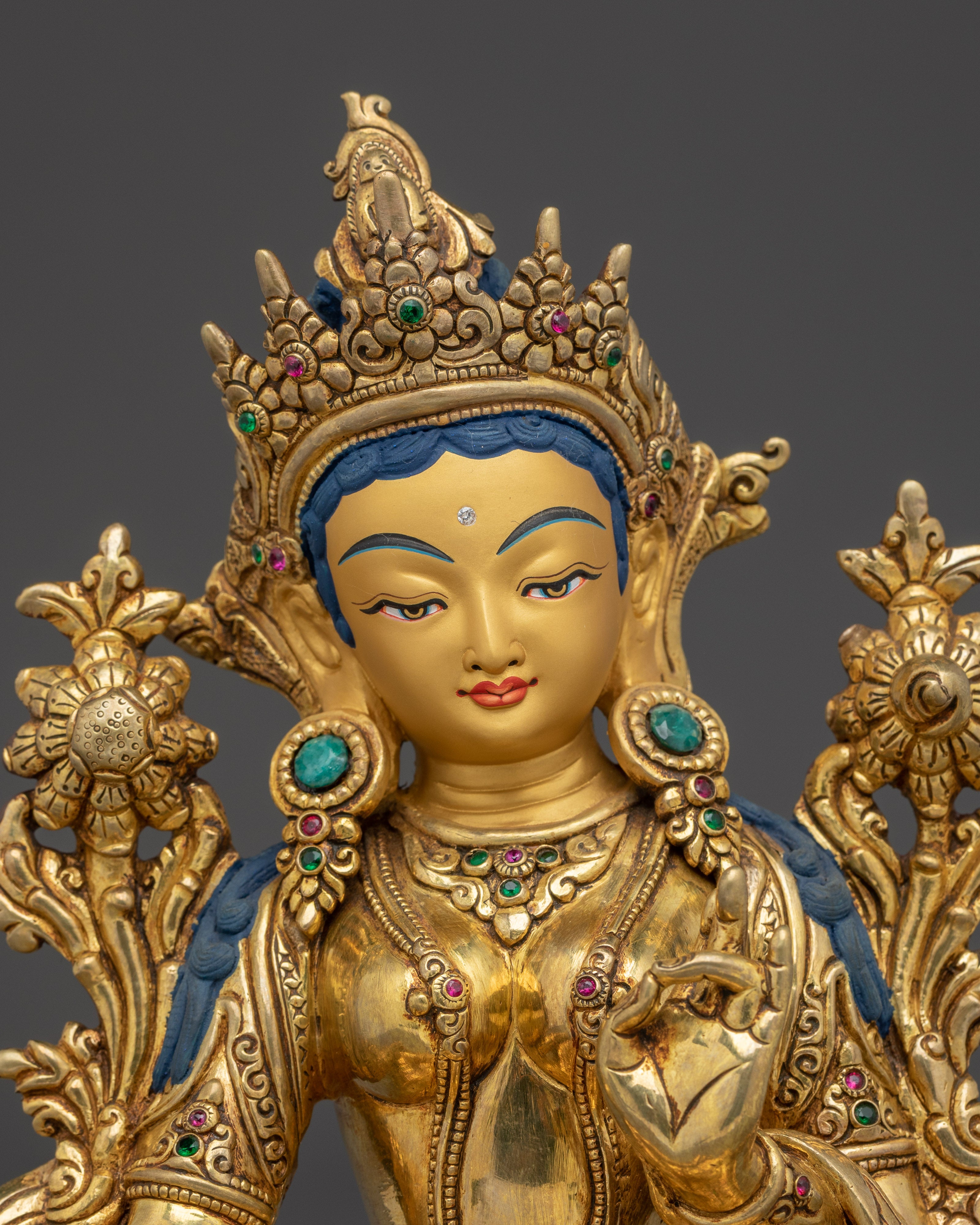 Radiant Statue of Bodhisattva Green Tara | Shyama Tara - Mother of Liberation