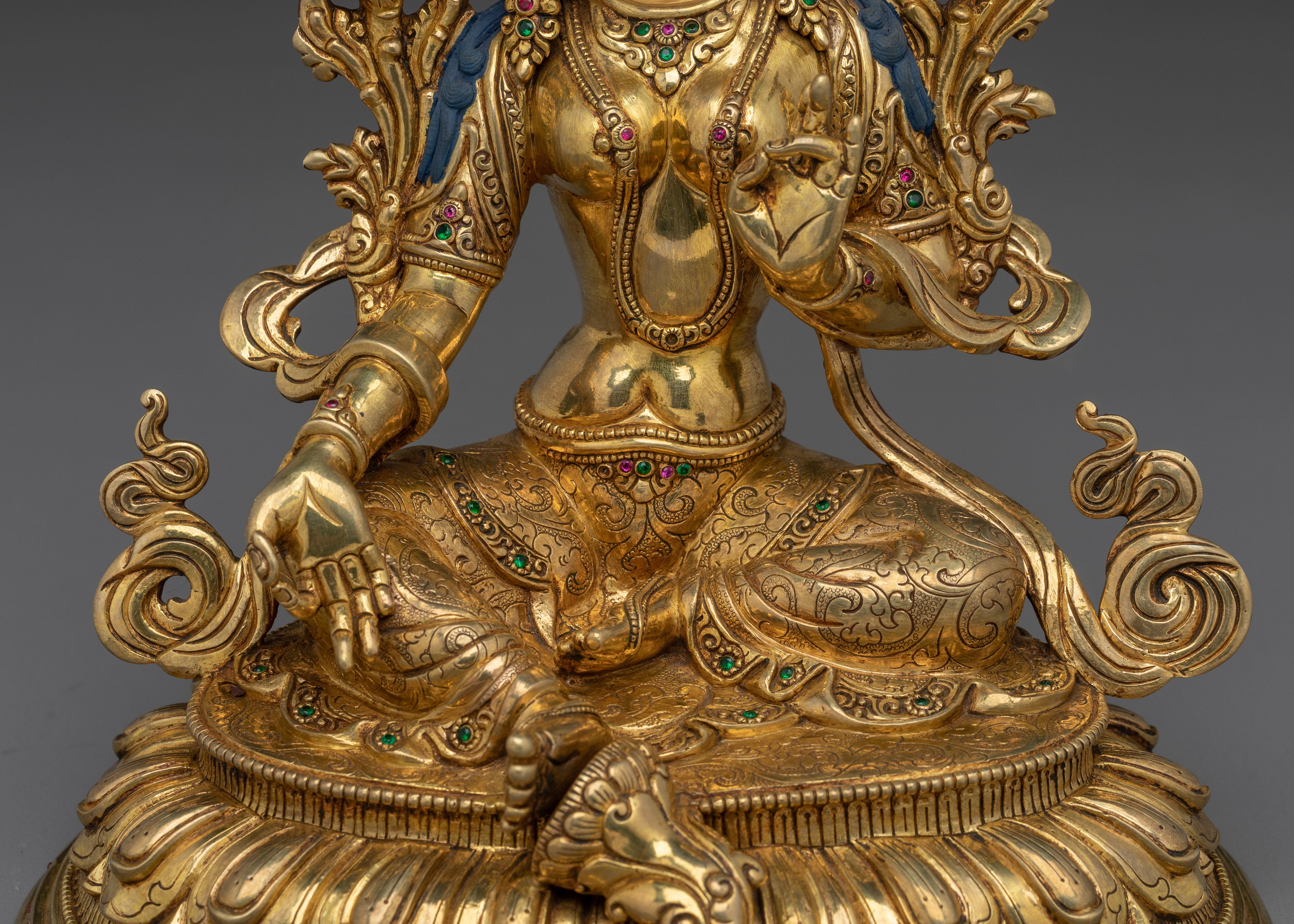 Radiant Statue of Bodhisattva Green Tara | Shyama Tara - Mother of Liberation
