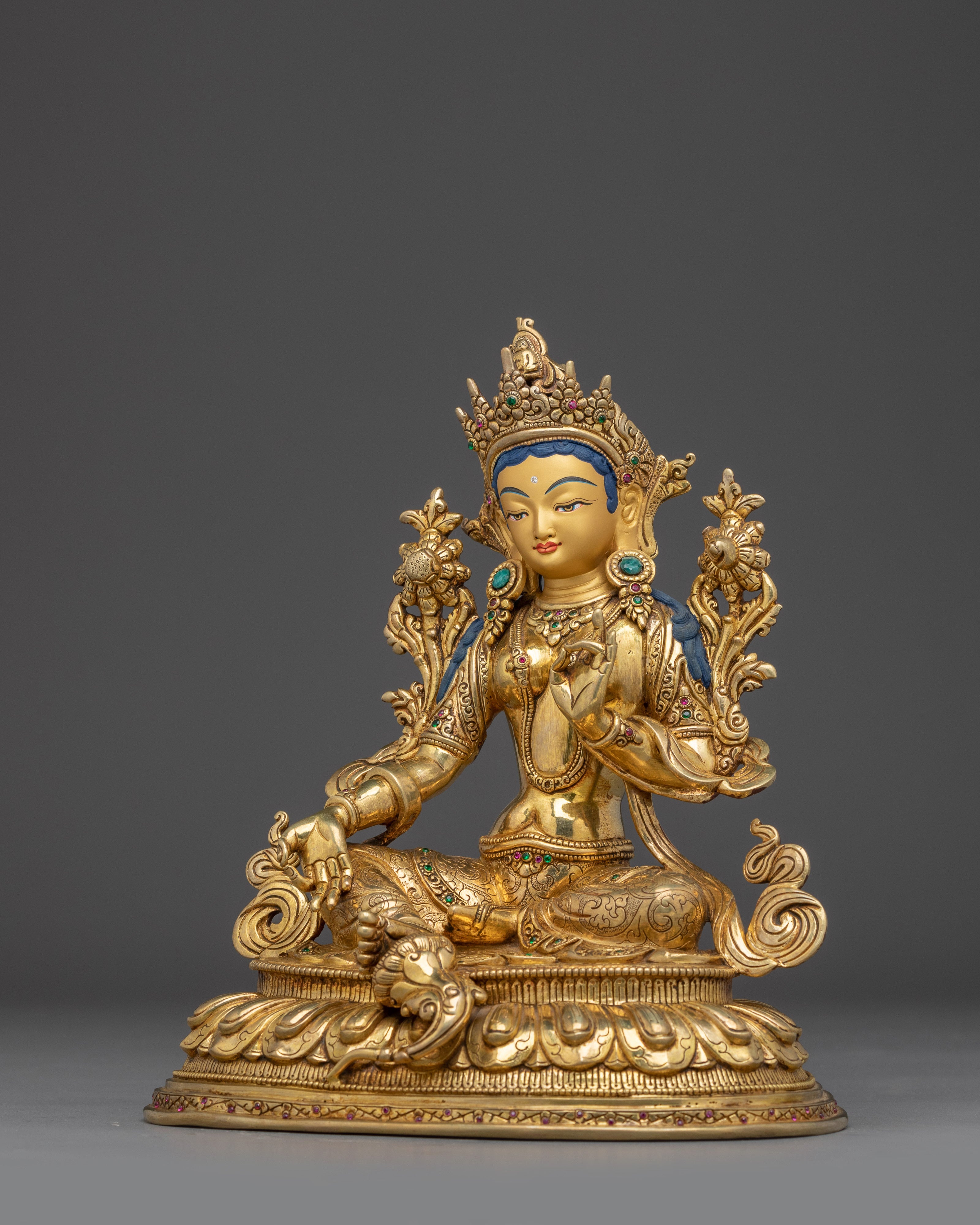 Radiant Statue of Bodhisattva Green Tara | Shyama Tara - Mother of Liberation