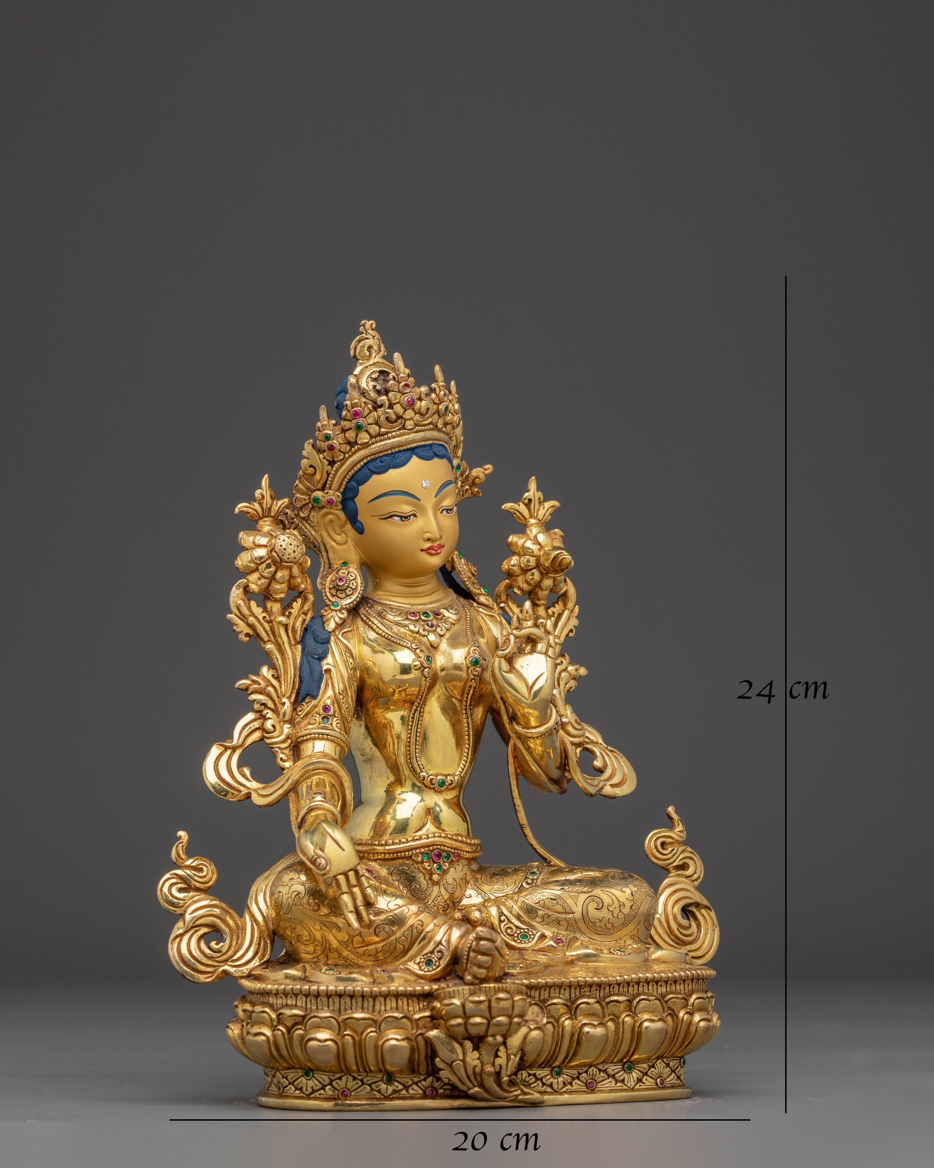 Feminine Artwork of Green Tara Deity