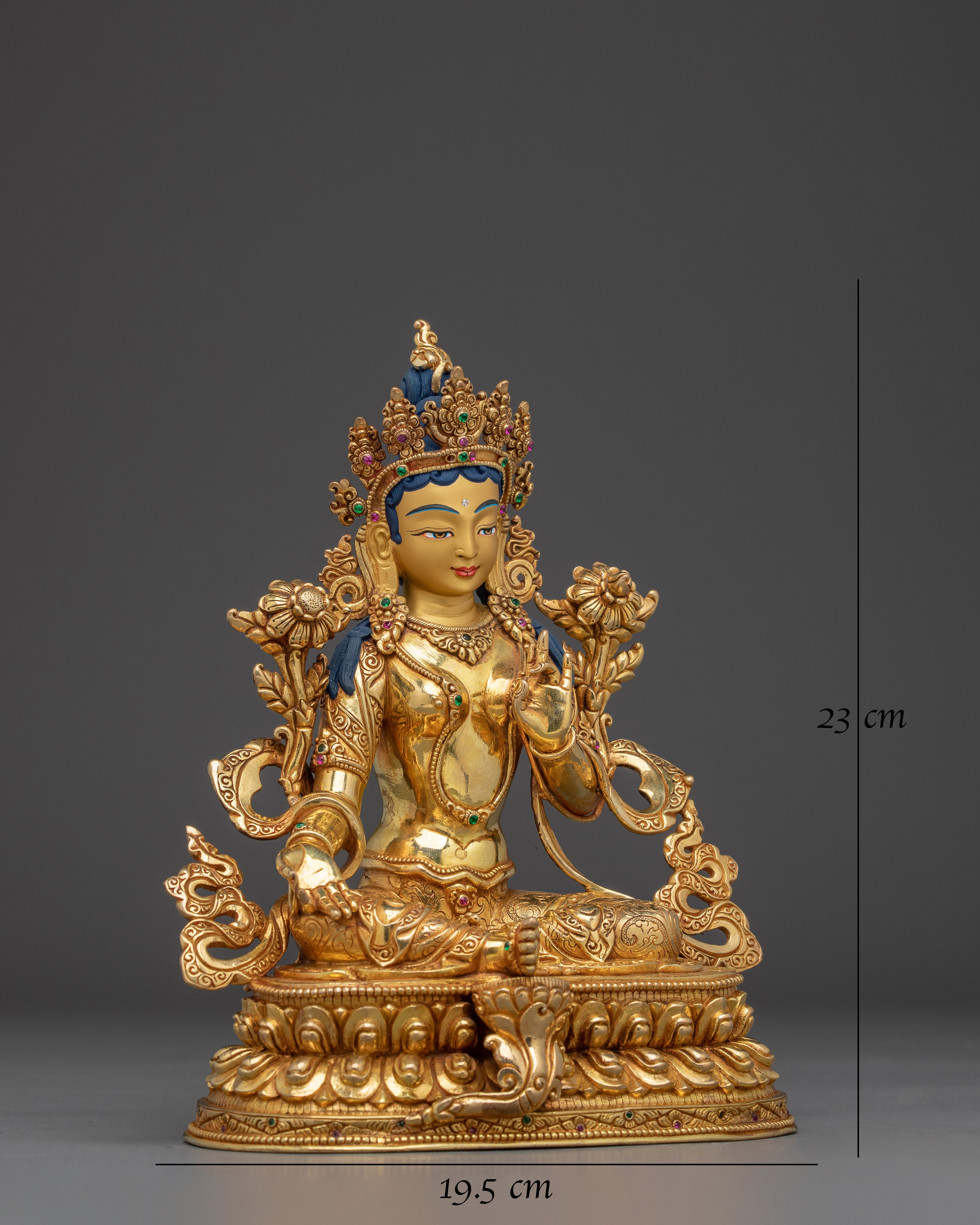 Golden Handmade Green Tara Art