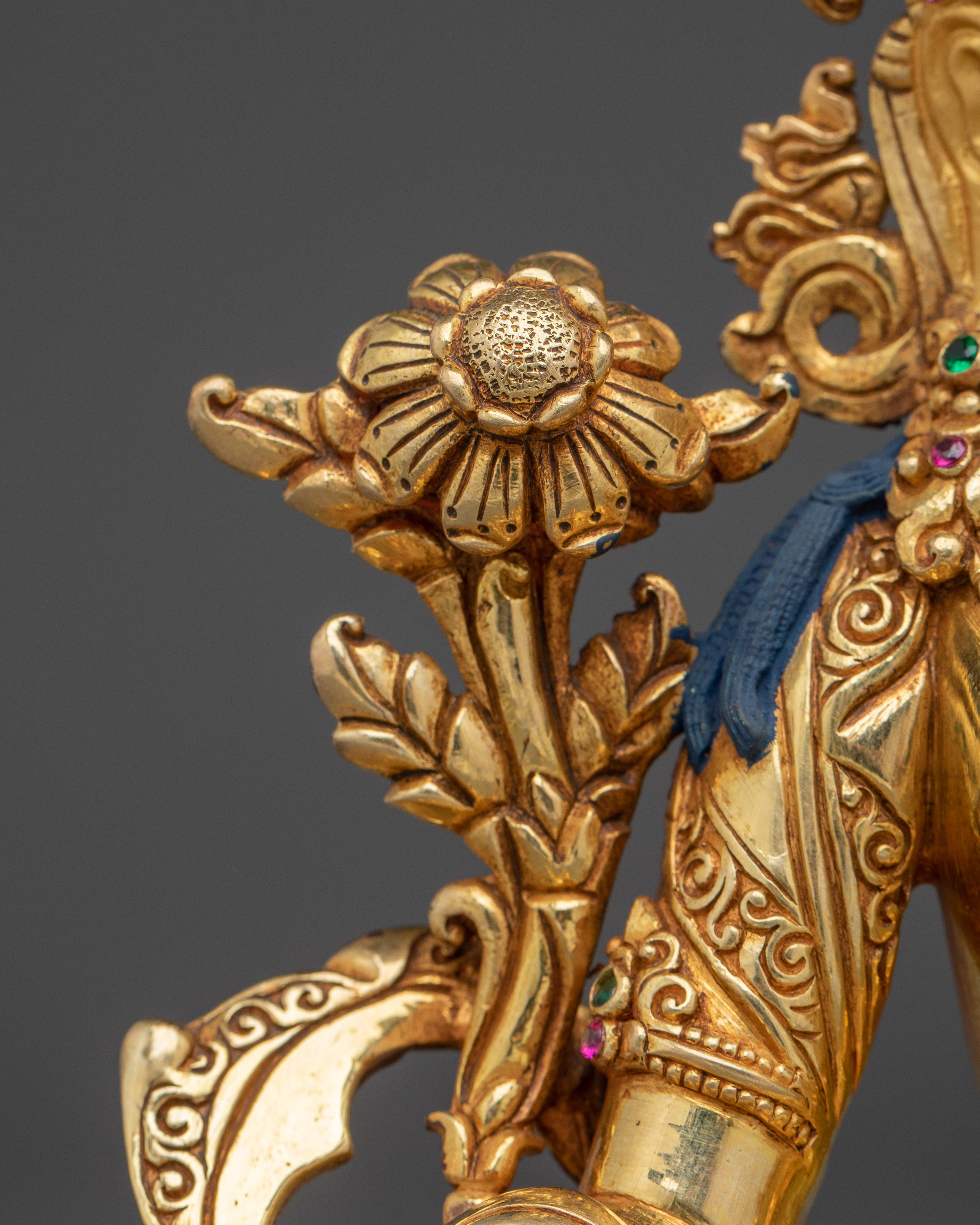 Golden Handmade Green Tara Art | Shyama Tara - Mother of Liberation