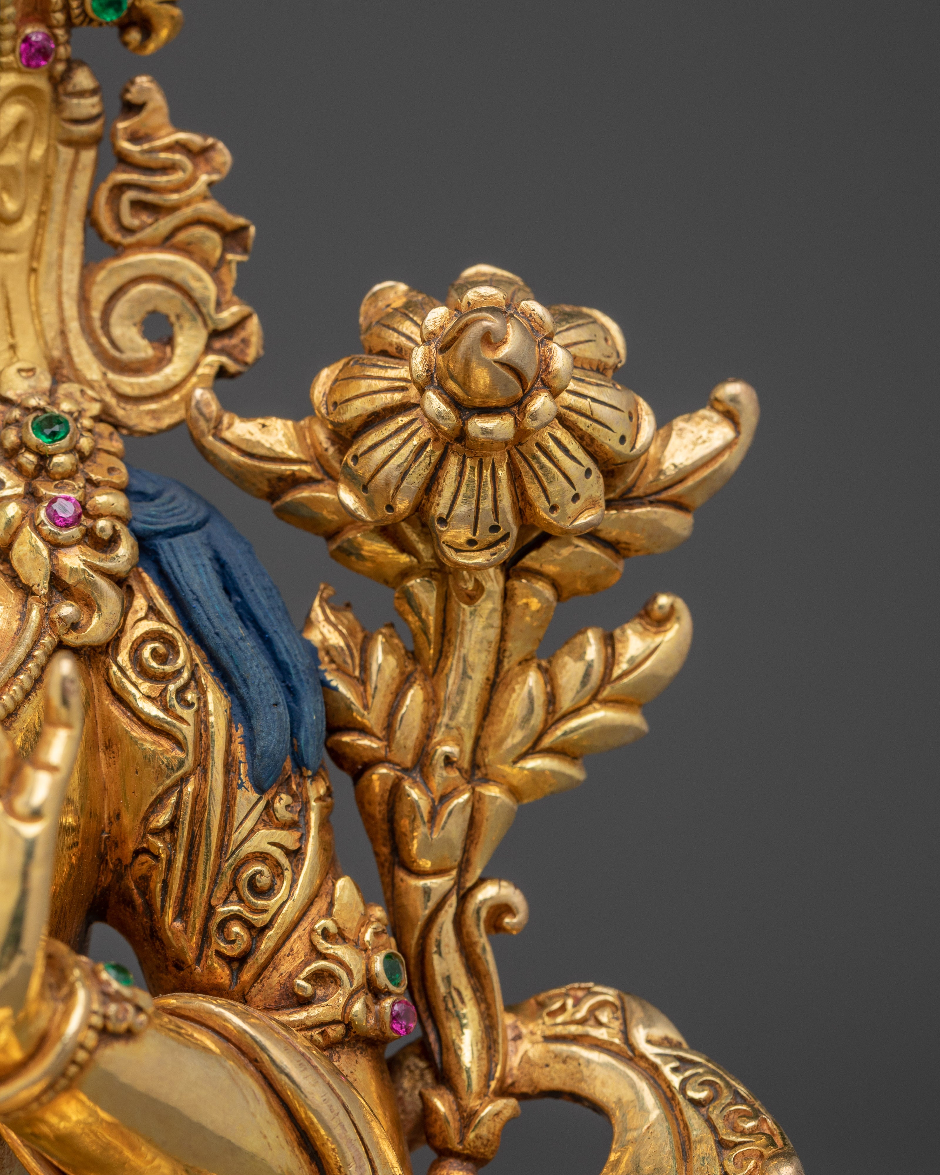 Golden Handmade Green Tara Art | Shyama Tara - Mother of Liberation