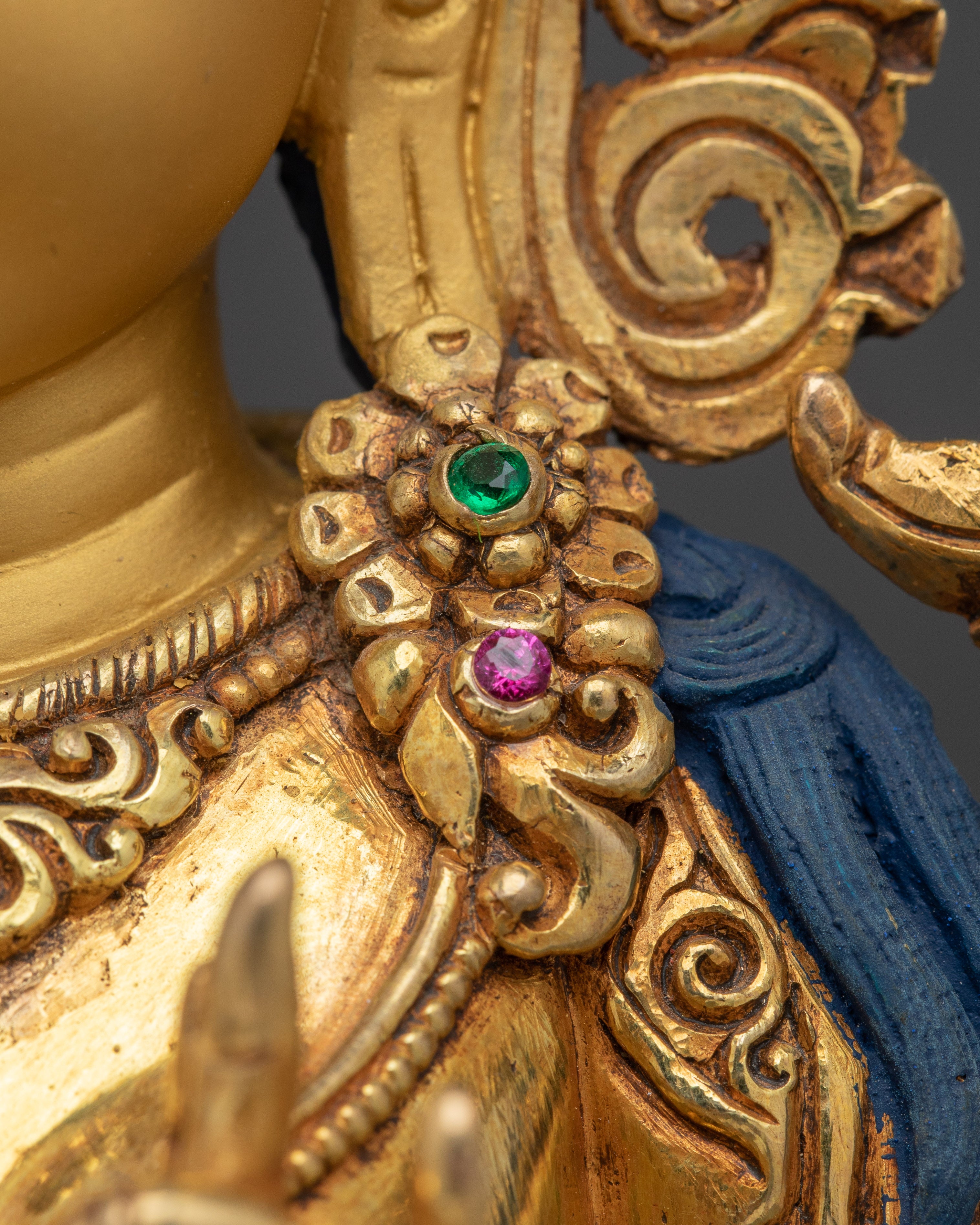 Golden Handmade Green Tara Art | Shyama Tara - Mother of Liberation