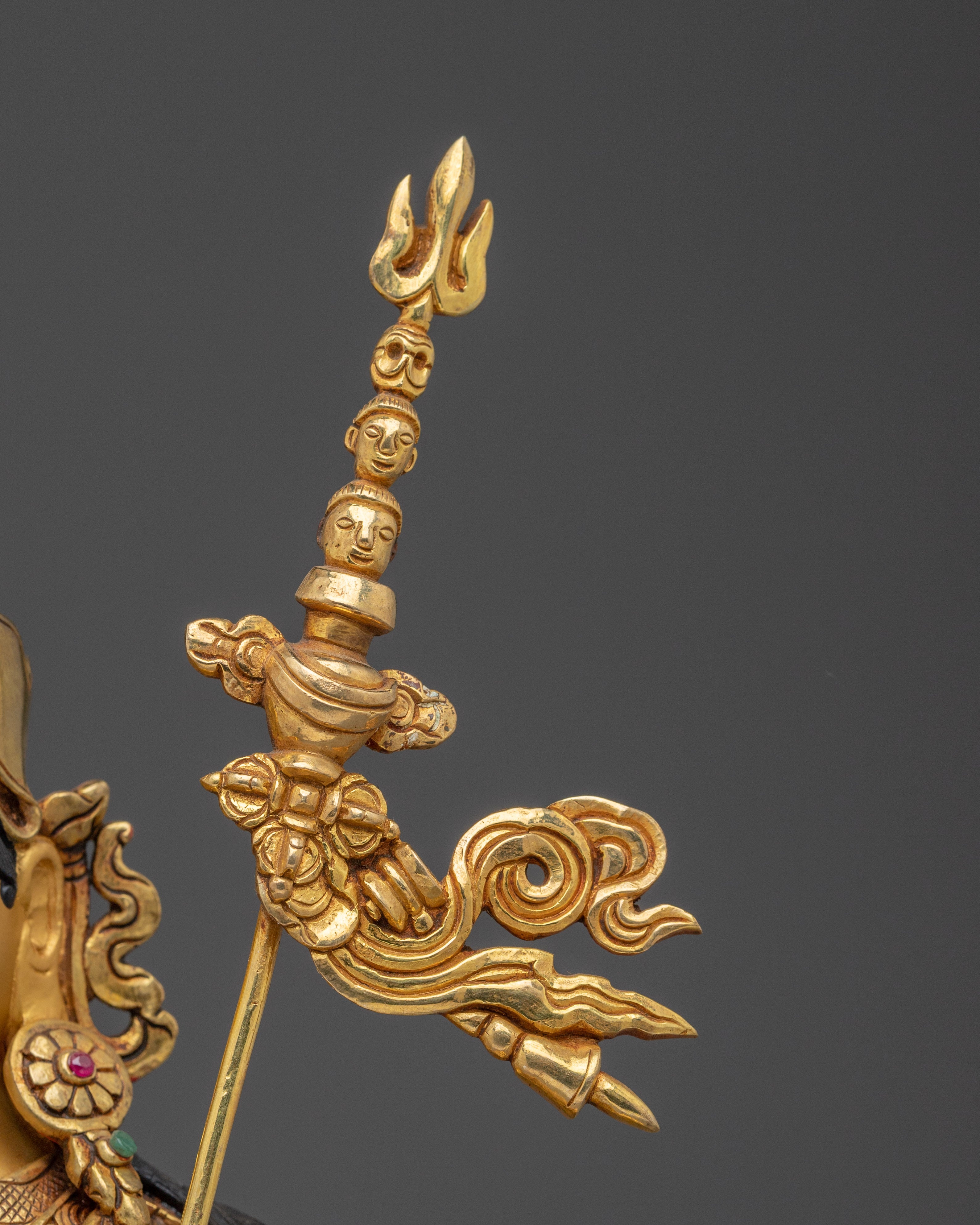 Guru Rinpoche Padmasambhava Copper Art | 24K Gold Gilded Buddhist Sculpture