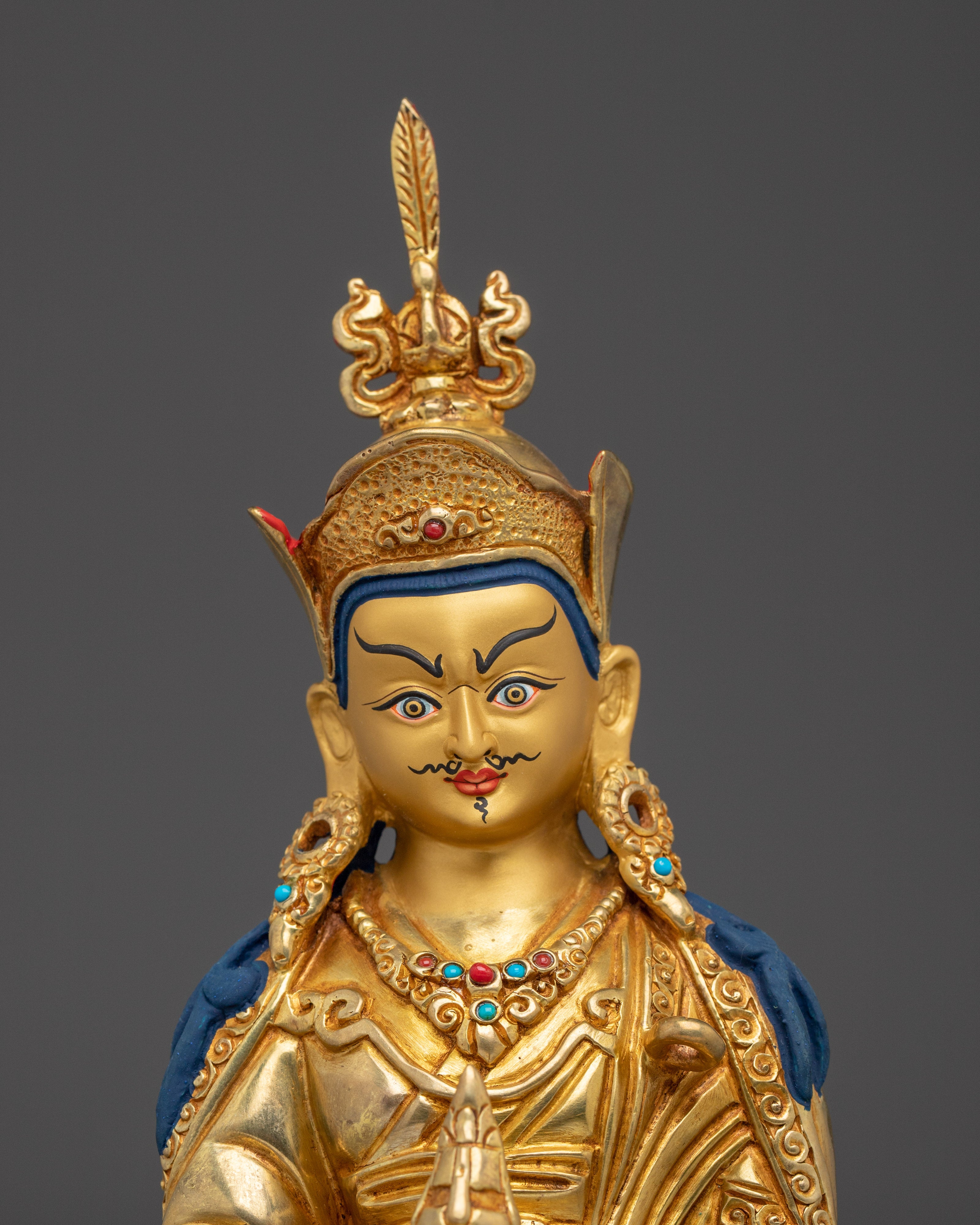 Golden Statue of Guru Rinpoche | Himalayan Padmasambhava Statue