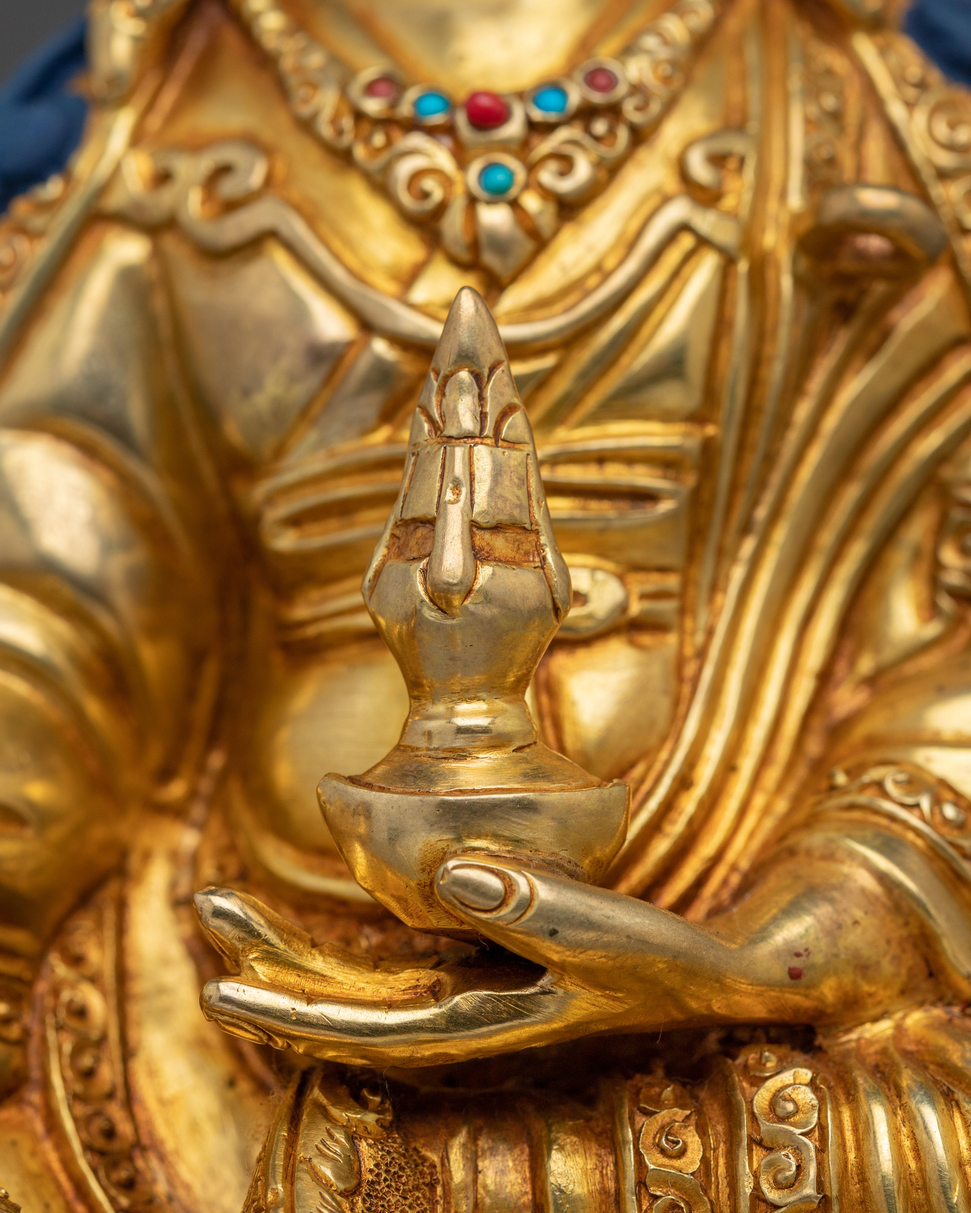 Golden Statue of Guru Rinpoche | Himalayan Padmasambhava Statue