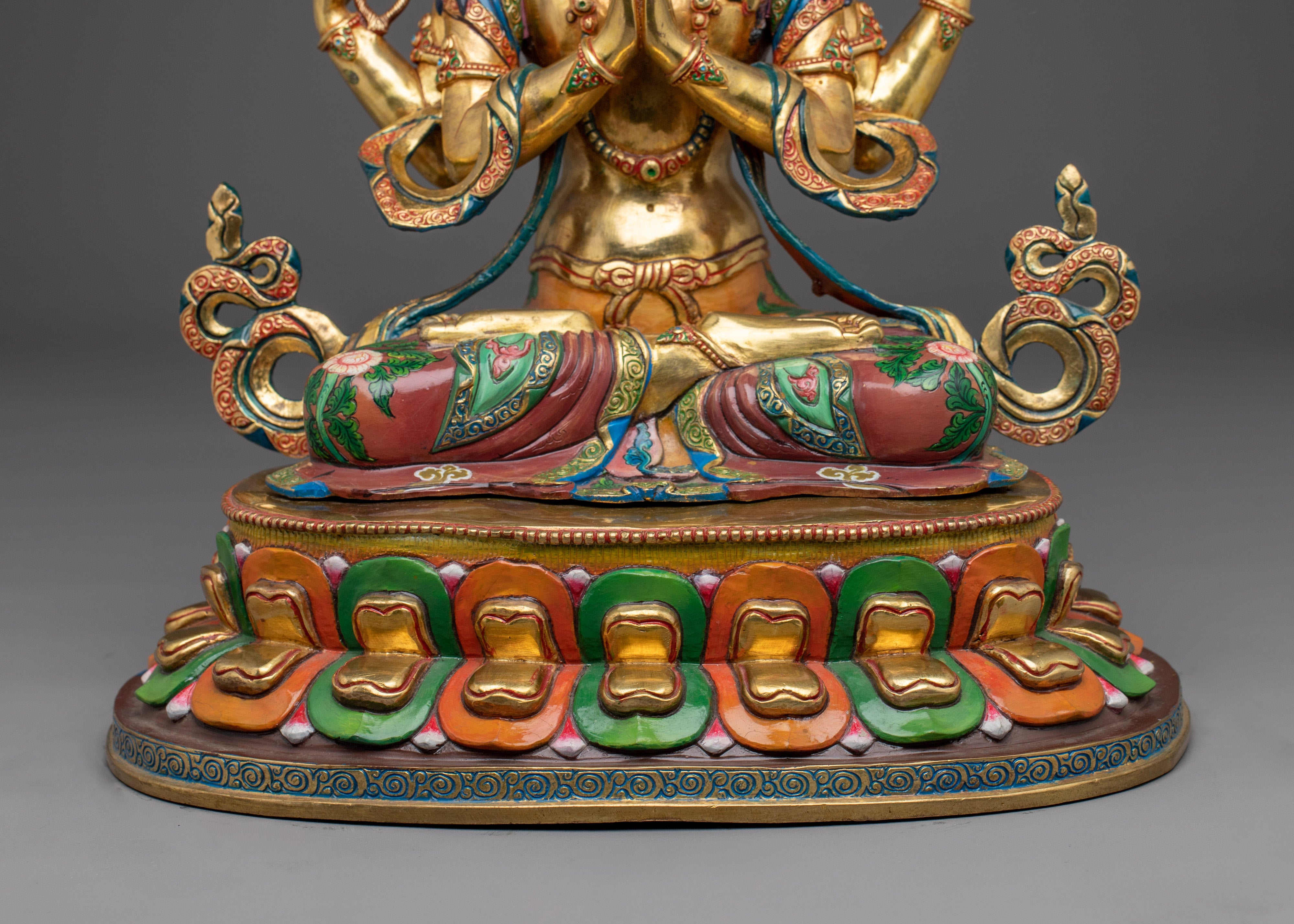4-Armed Avalokiteshvara Figurine | Tibetan Sculpture