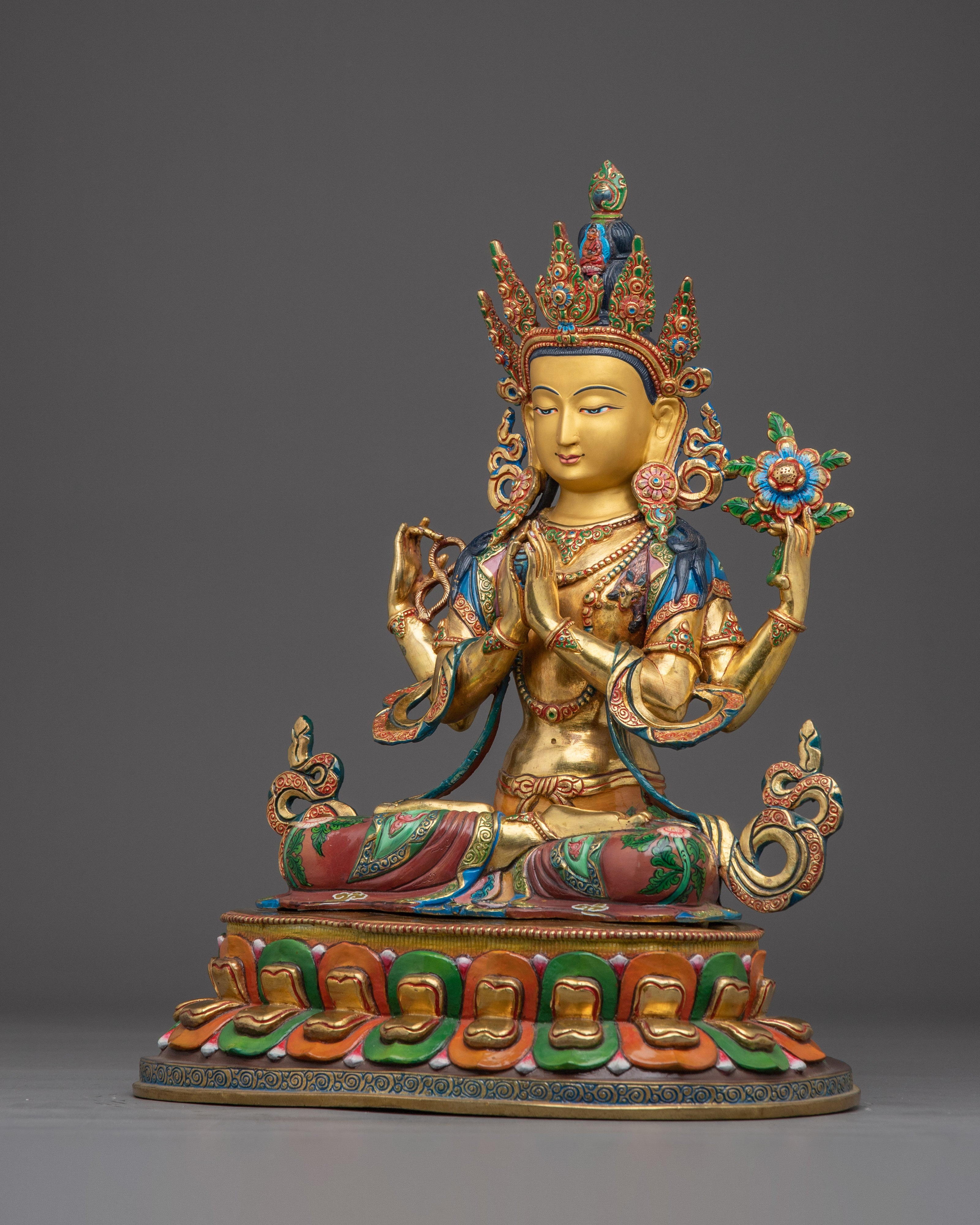 4-Armed Avalokiteshvara Figurine | Tibetan Sculpture