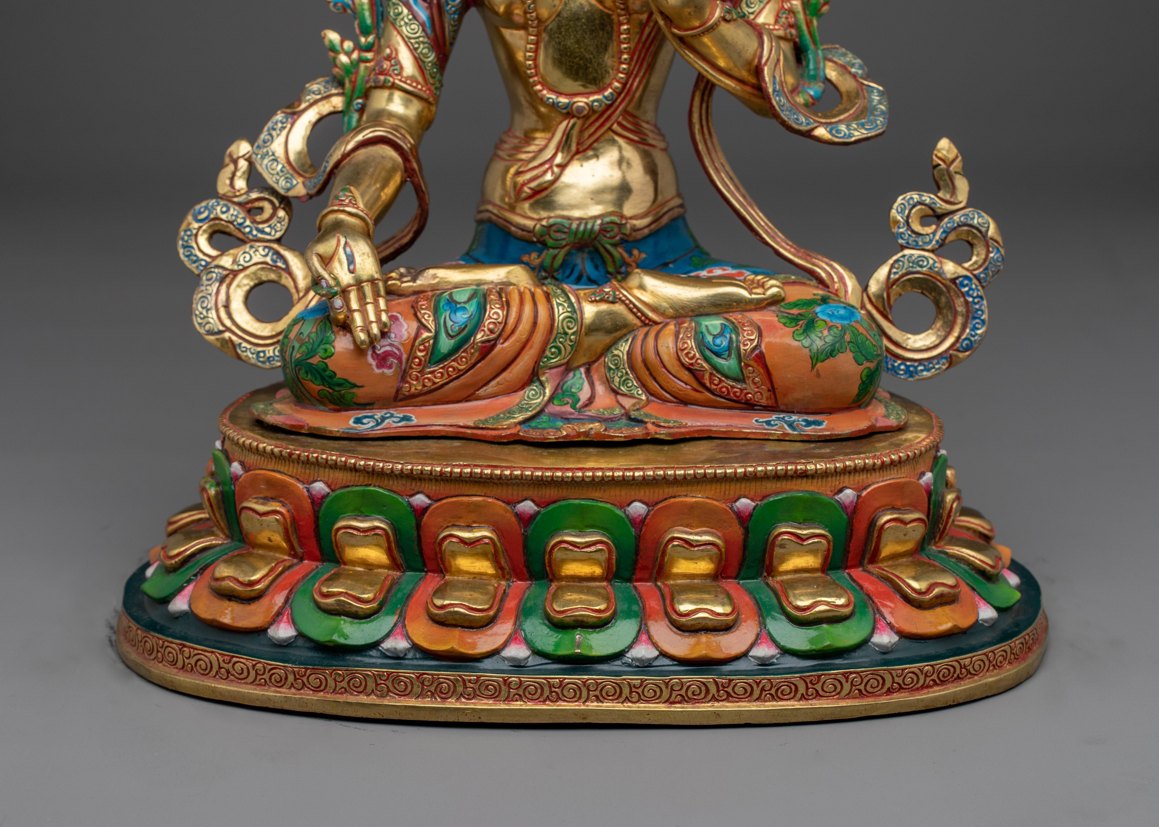 Golden White Tara Spiritual Statue | Enlightened Compassion Deity