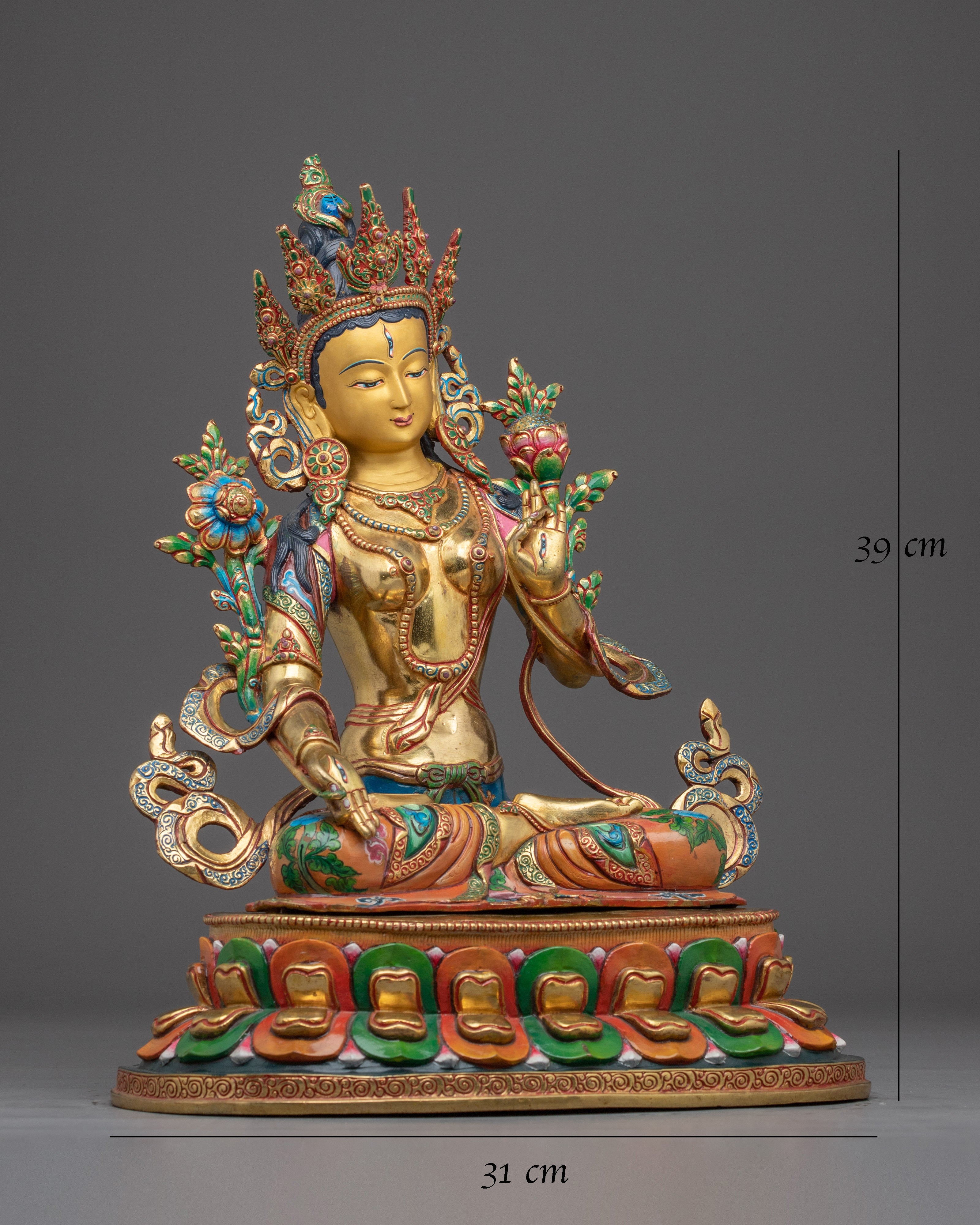 Golden White Tara Spiritual Statue | Shyama Tara