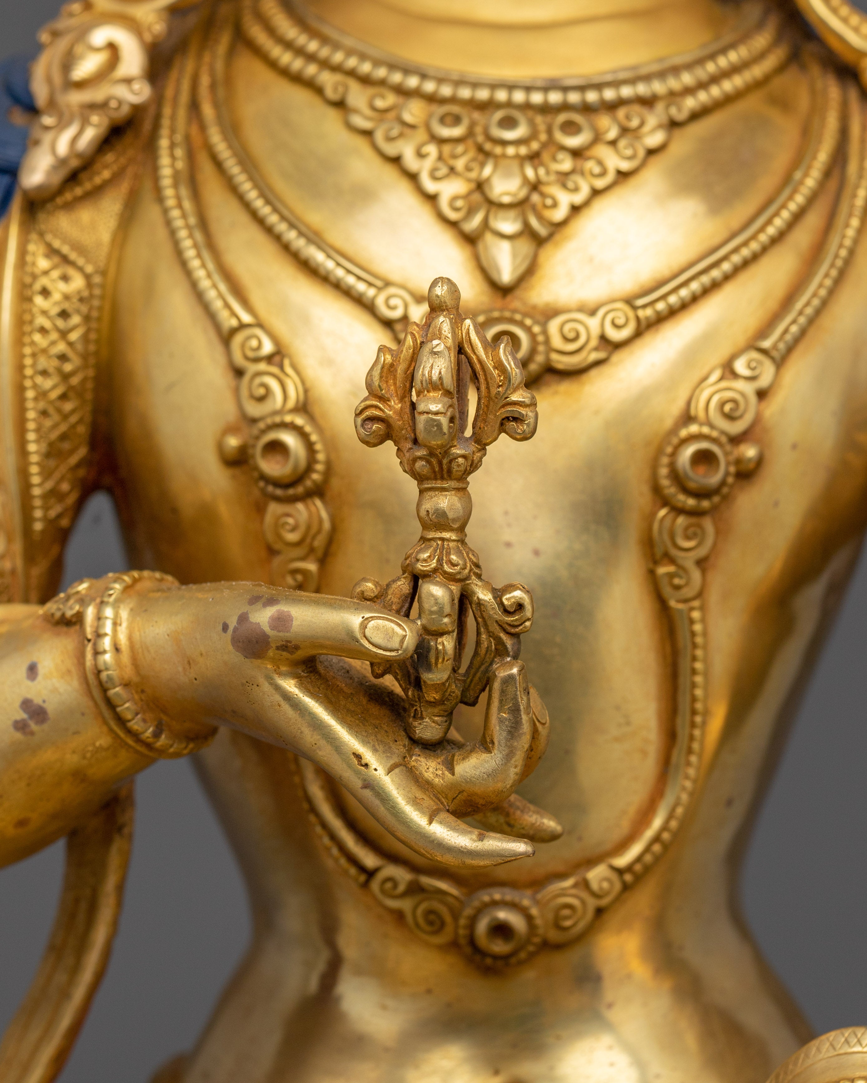 Handcrafted Golden Buddhist Deity Vajrasattva | The Thunderbolt Being