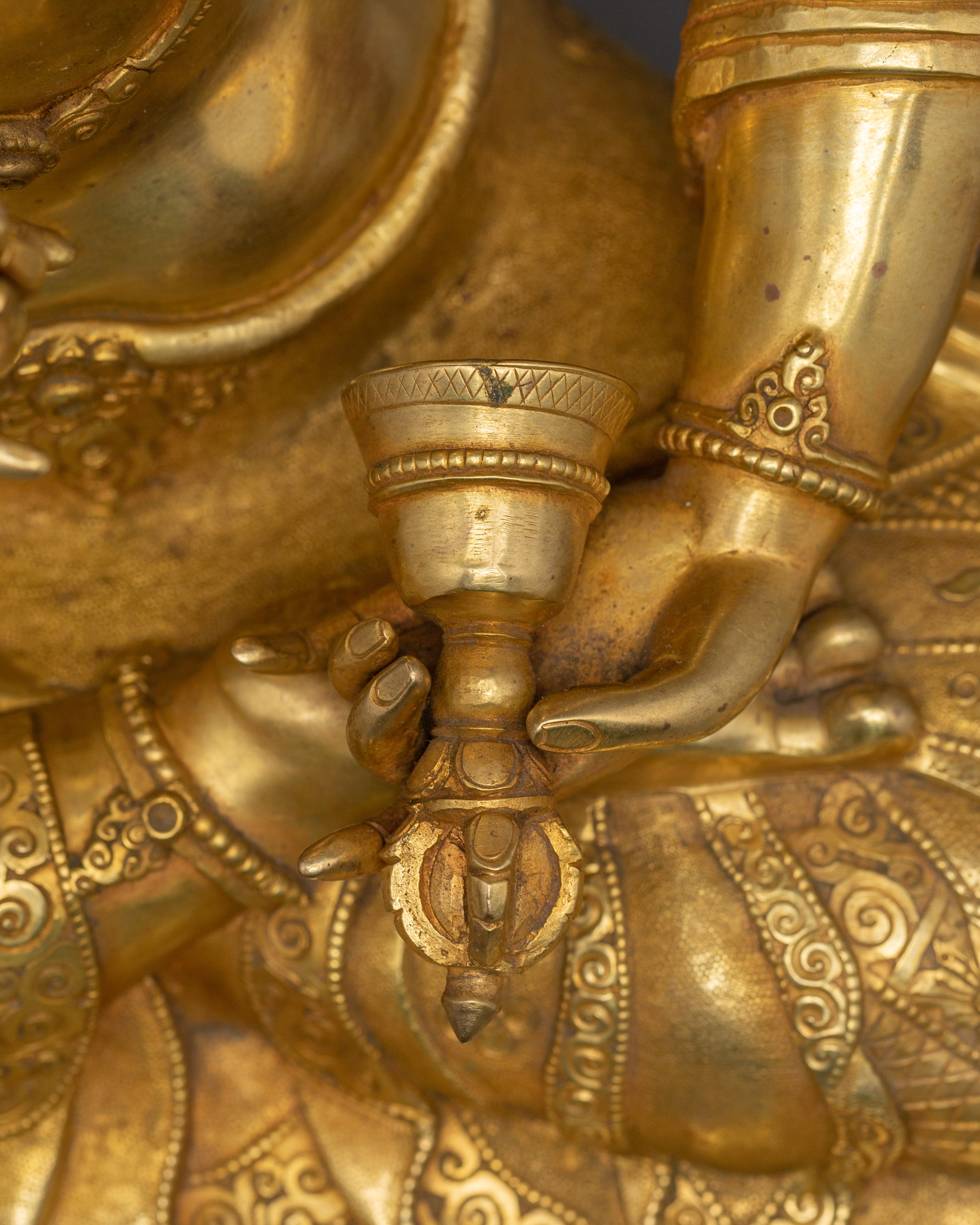 Handcrafted Golden Buddhist Deity Vajrasattva | The Thunderbolt Being