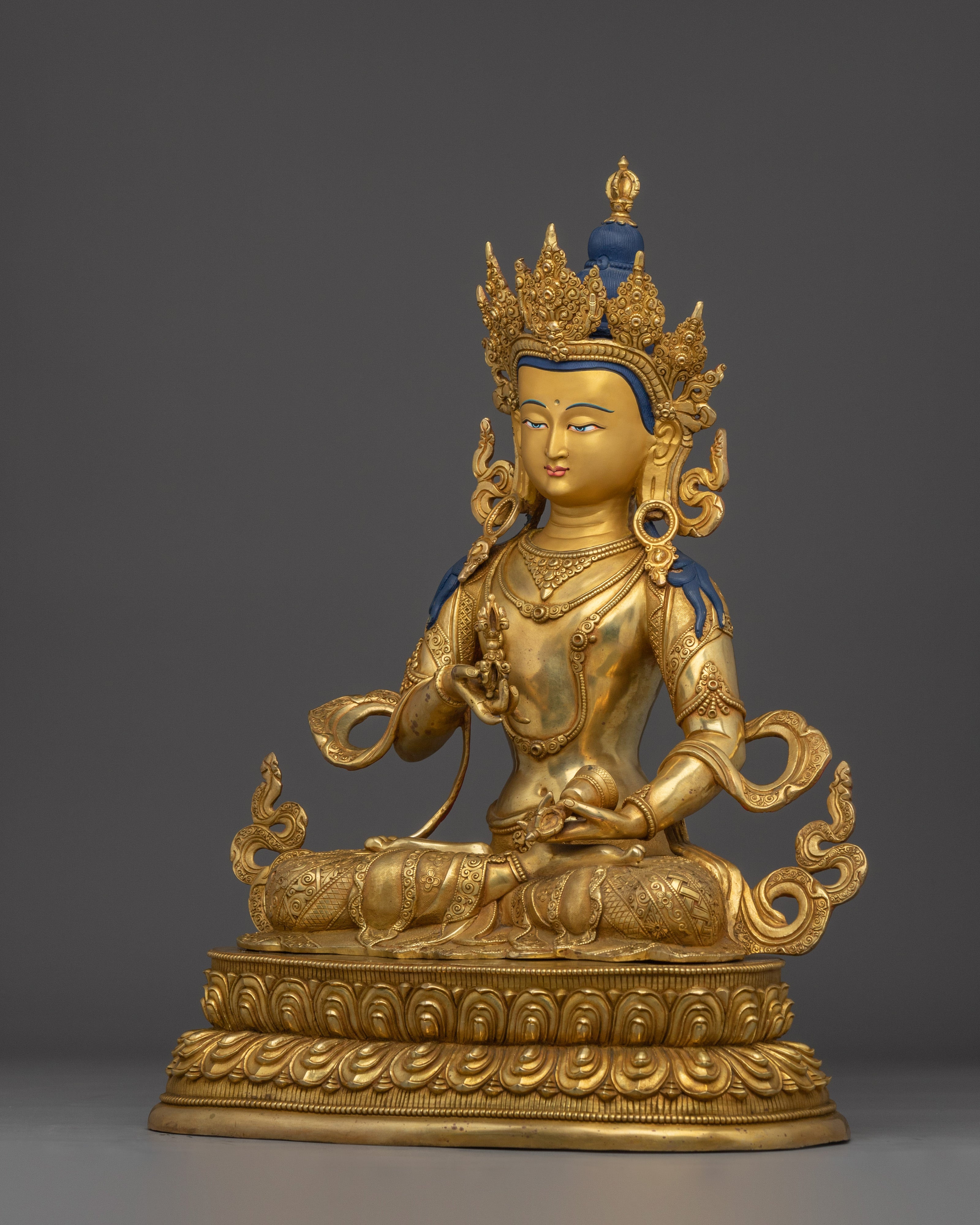 Handcrafted Golden Buddhist Deity Vajrasattva | The Thunderbolt Being