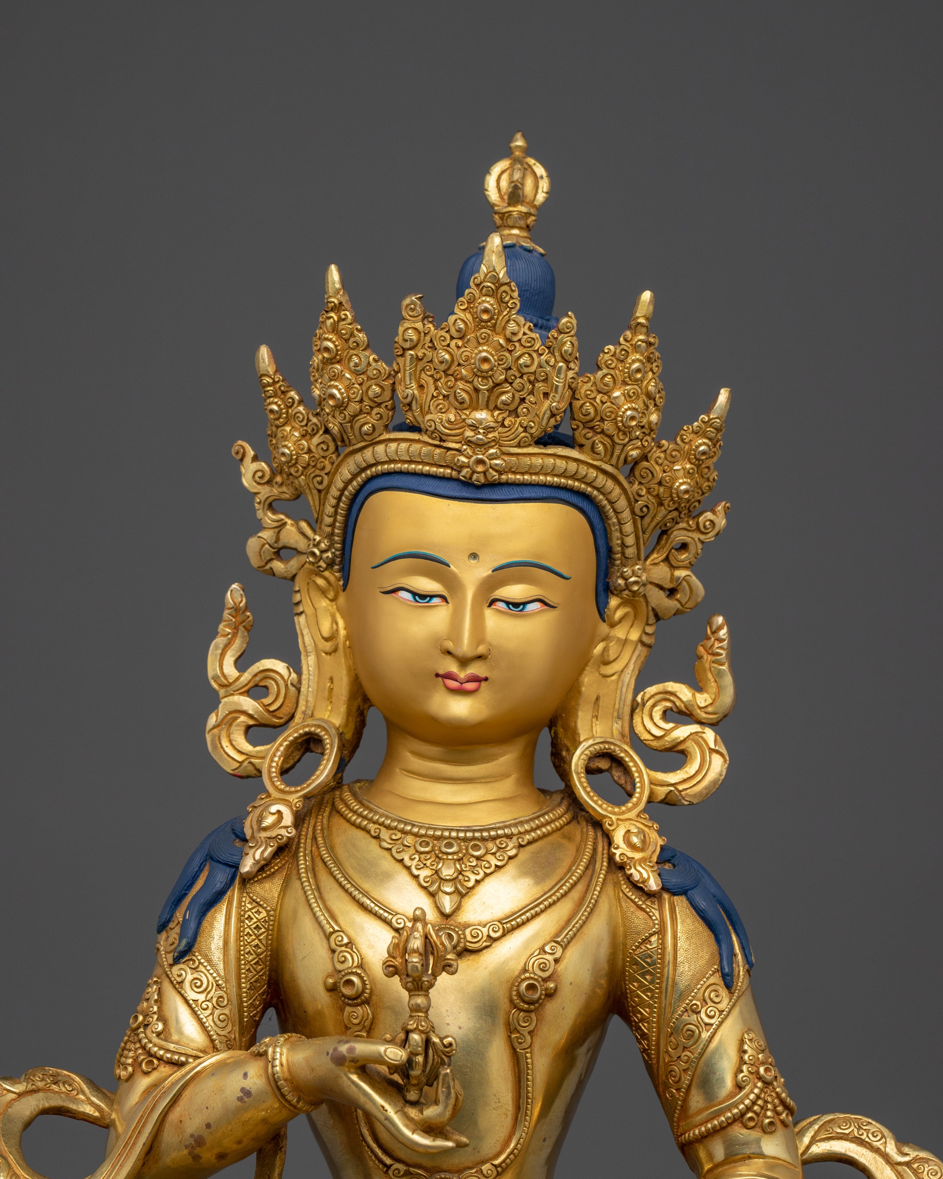 Handcrafted Golden Buddhist Deity Vajrasattva | The Thunderbolt Being