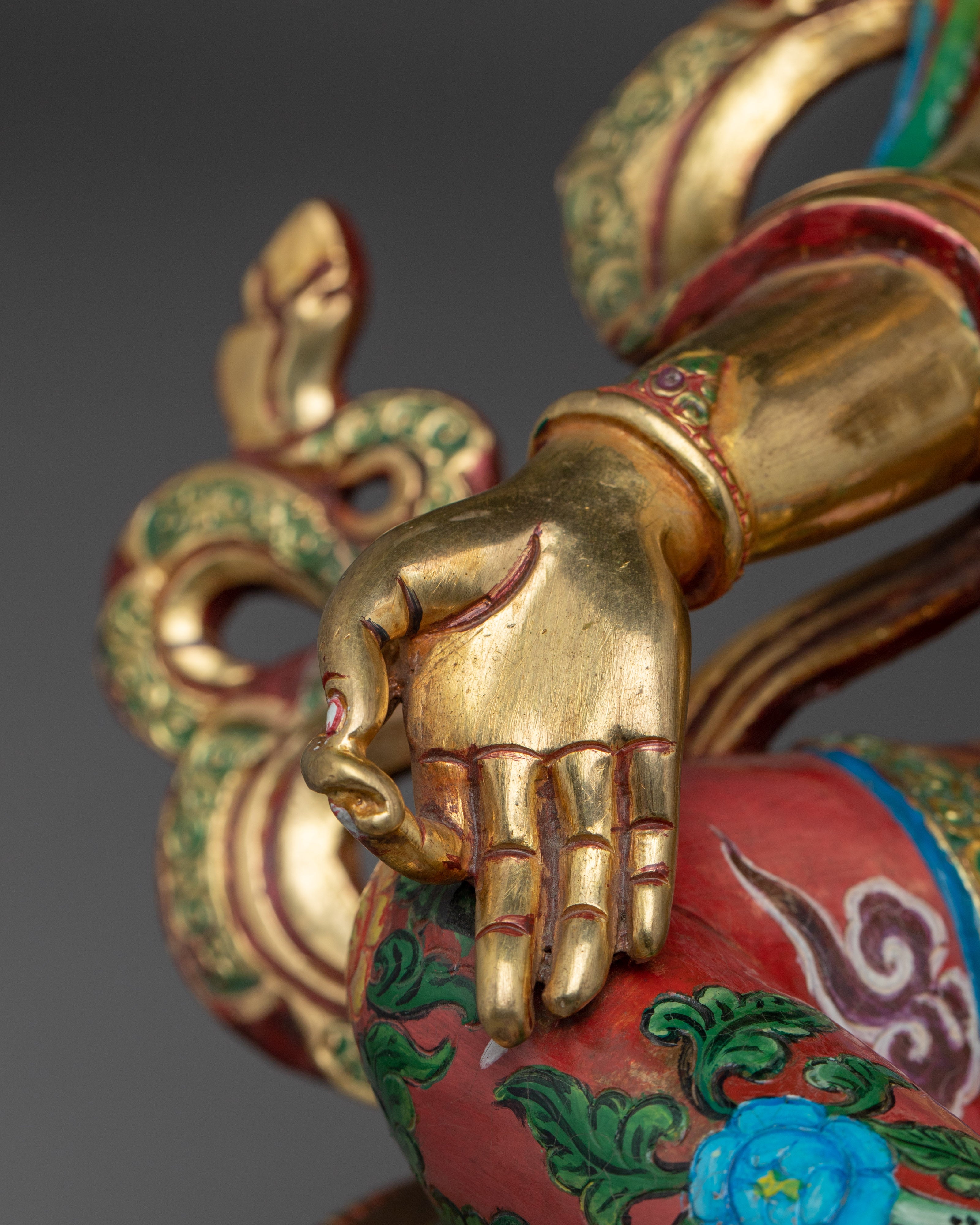 Golden Handmade Green Tara Statue | Shyama Tara - Mother of Liberation