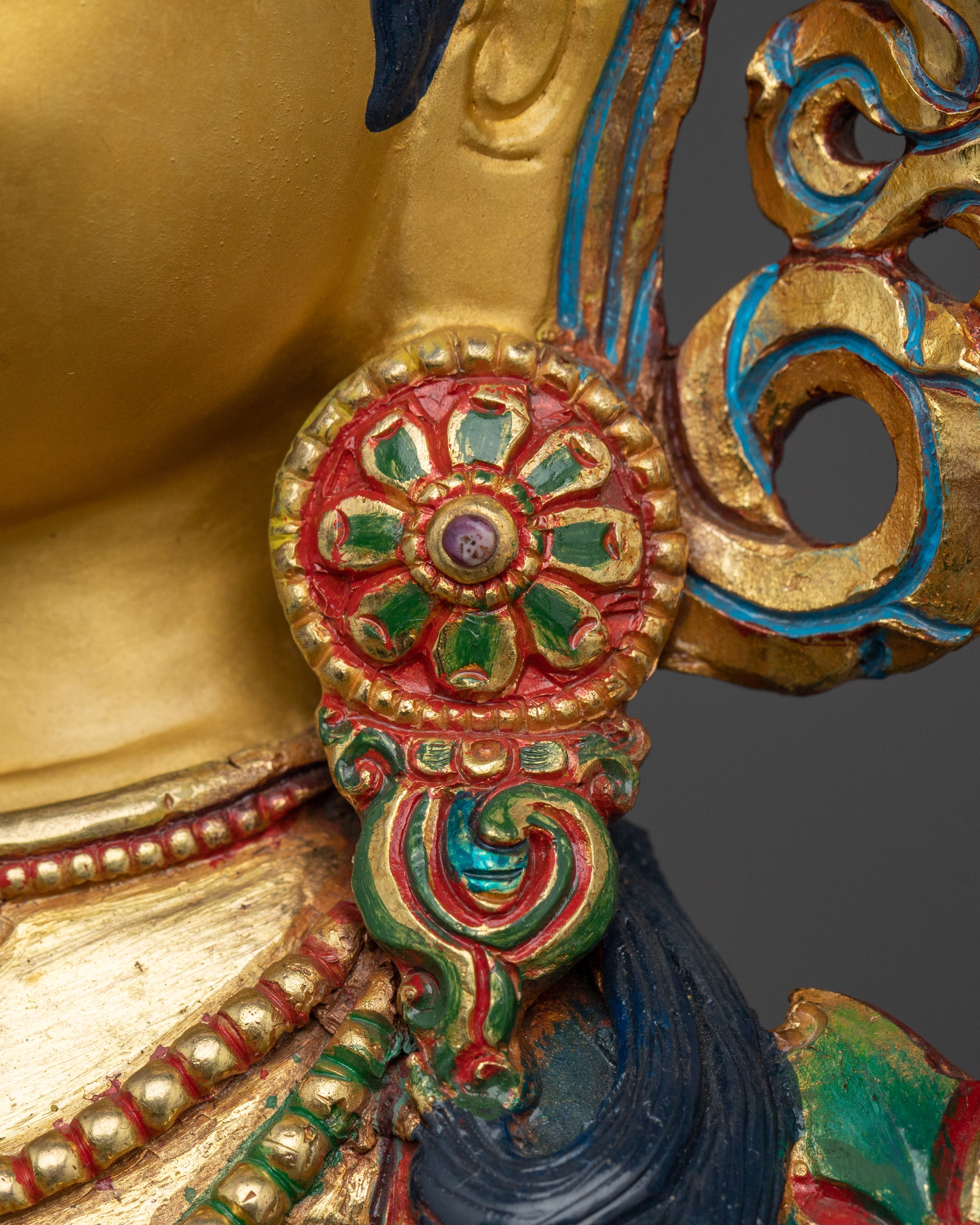 Golden Handmade Green Tara Statue | Shyama Tara - Mother of Liberation
