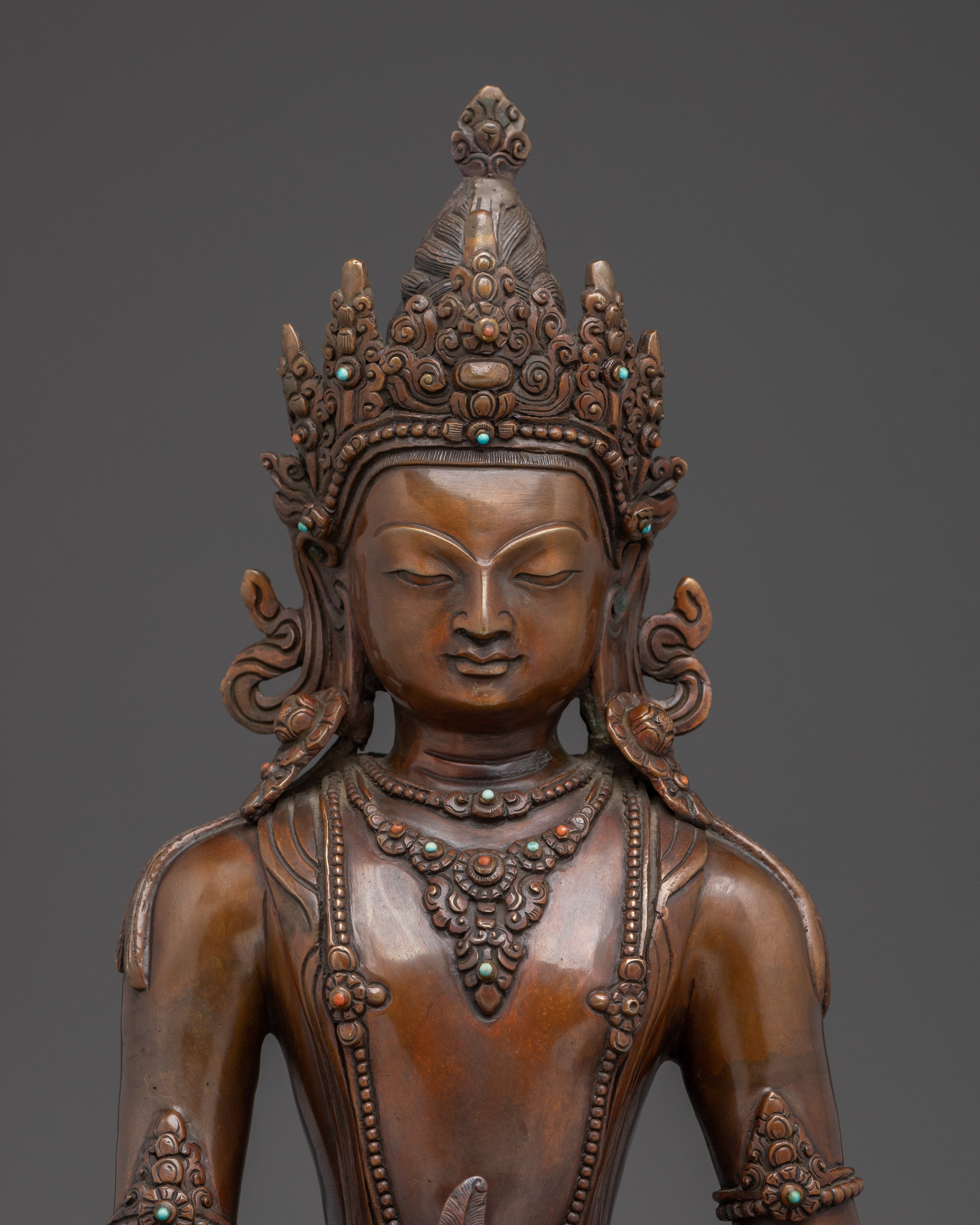 Crown Medicine Buddha Statue | Spiritual Decor Figurine