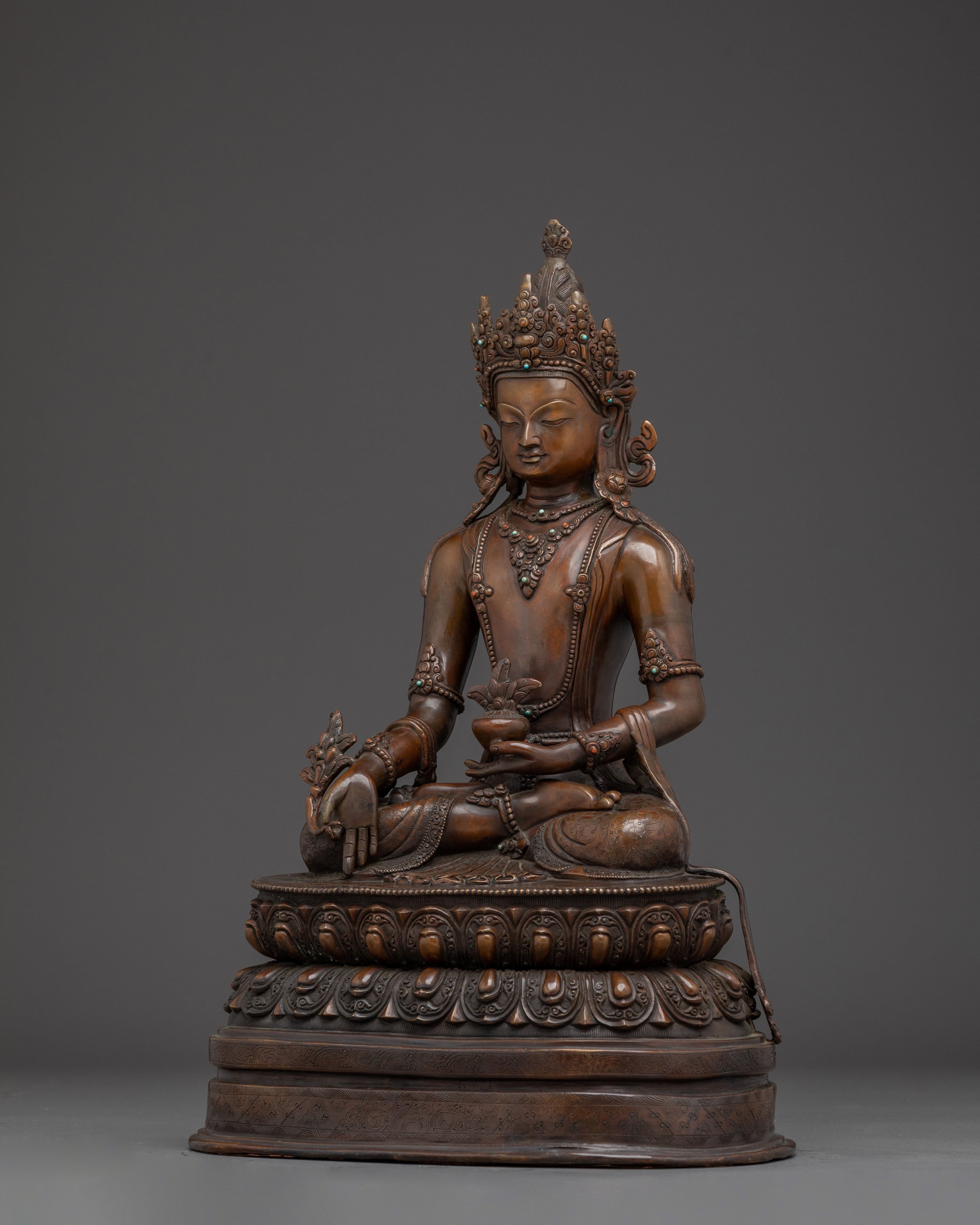 Crown Medicine Buddha Statue | Spiritual Decor Figurine