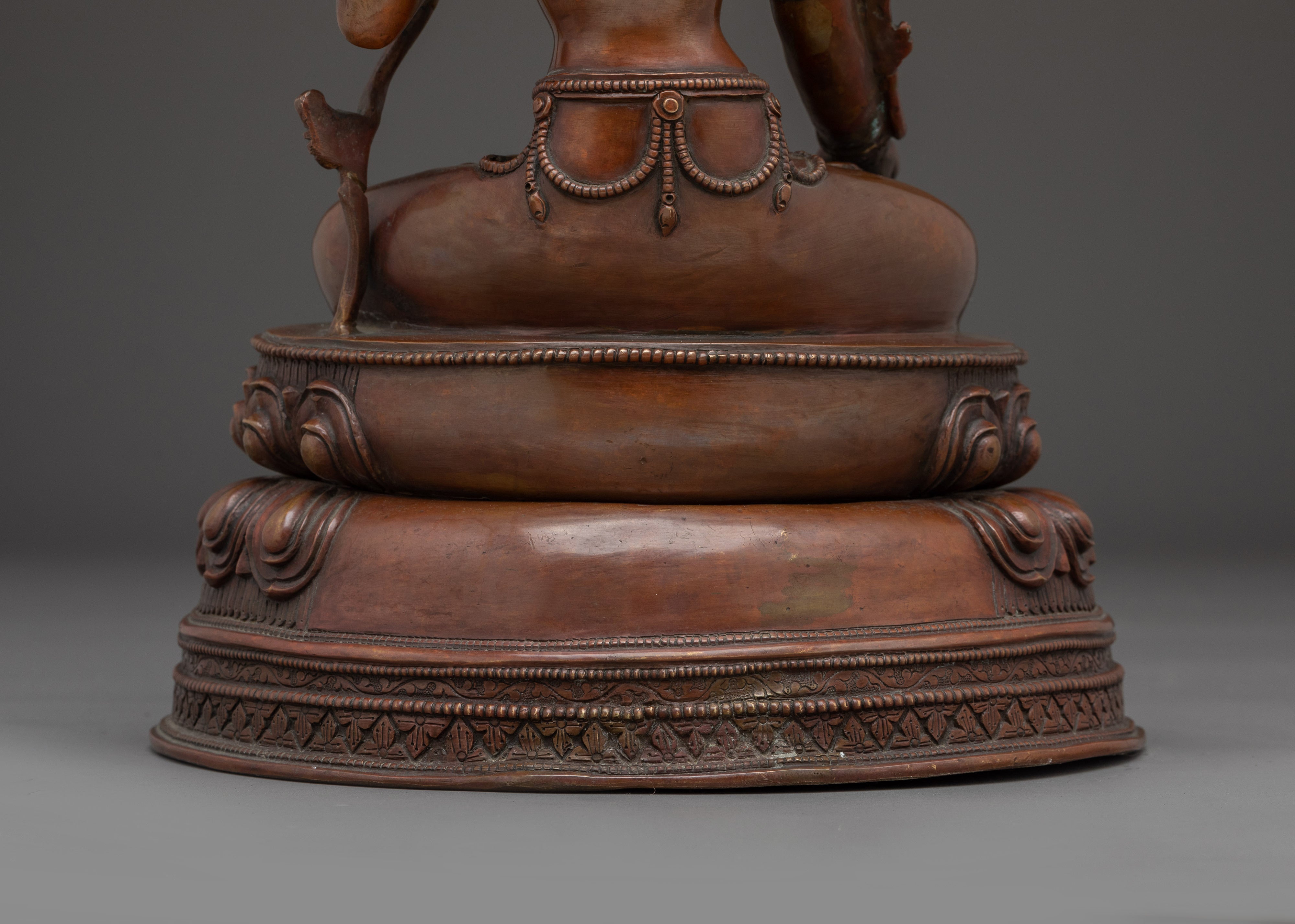Oxidized White Tara Art in Copper | Symbol of Compassion and Longevity