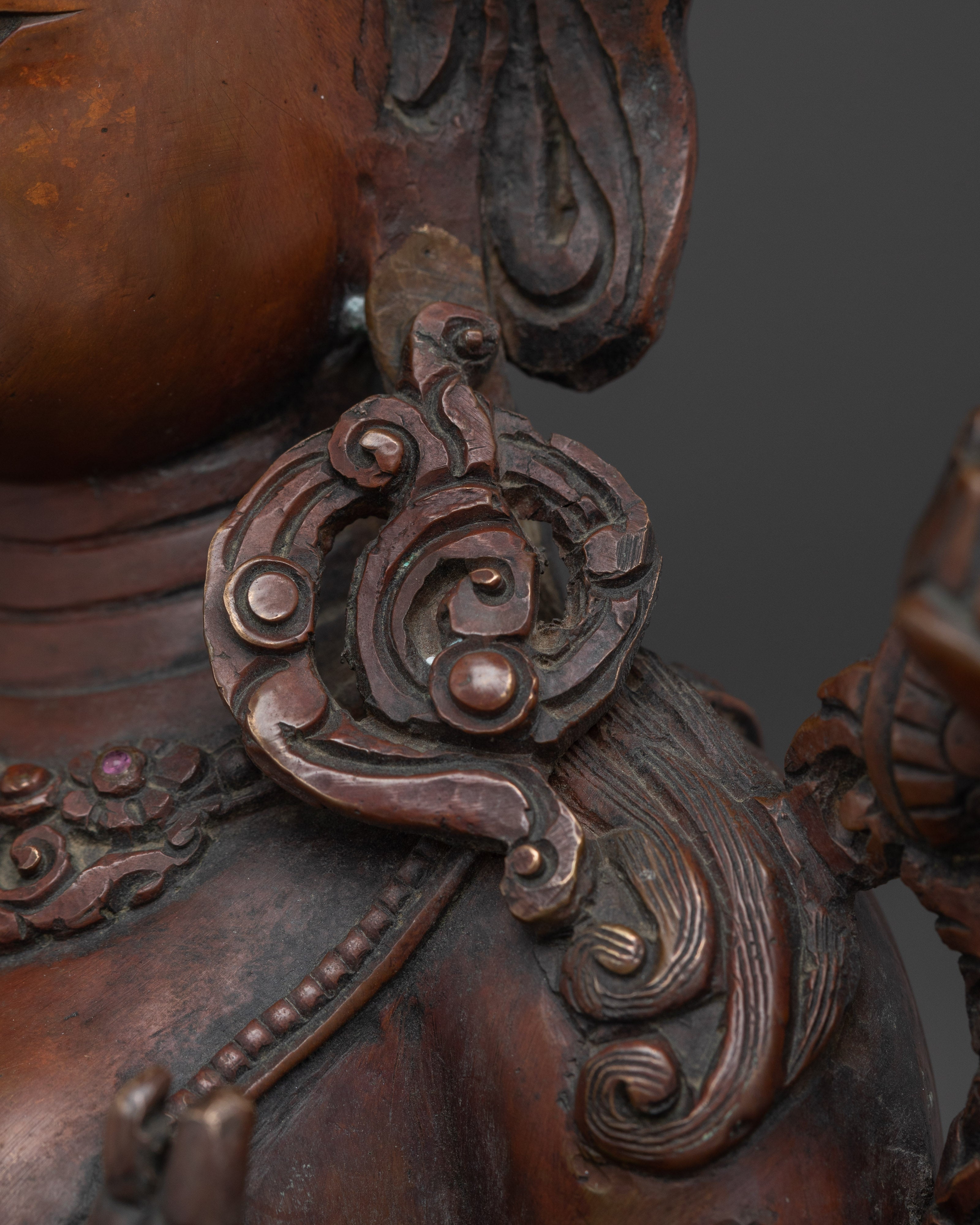 Oxidized White Tara Art in Copper | Symbol of Compassion and Longevity