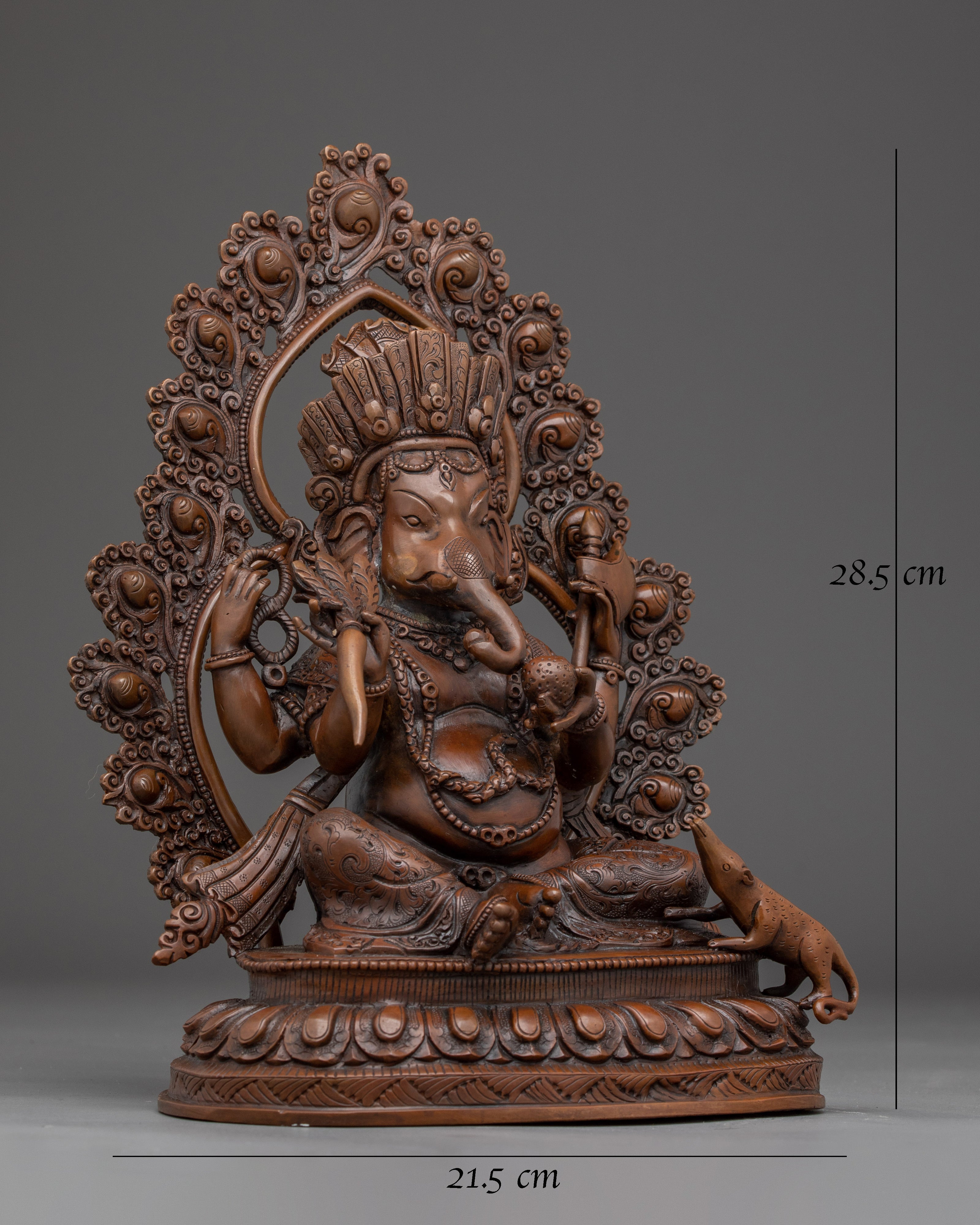 Oxidized Copper Ganesh Statue