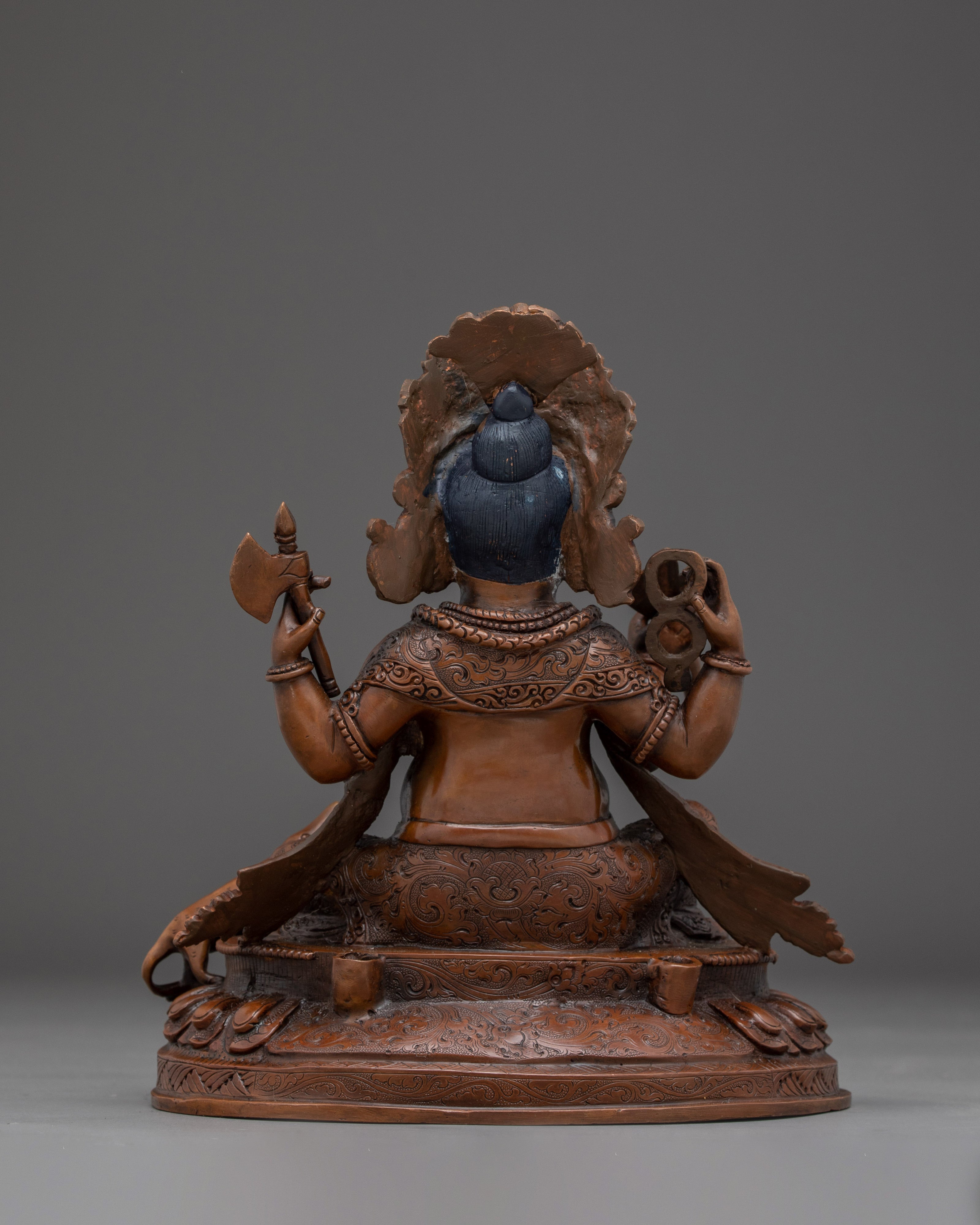 Oxidized Copper Ganesh Statue | God of Wisdom for Altar or Shrine