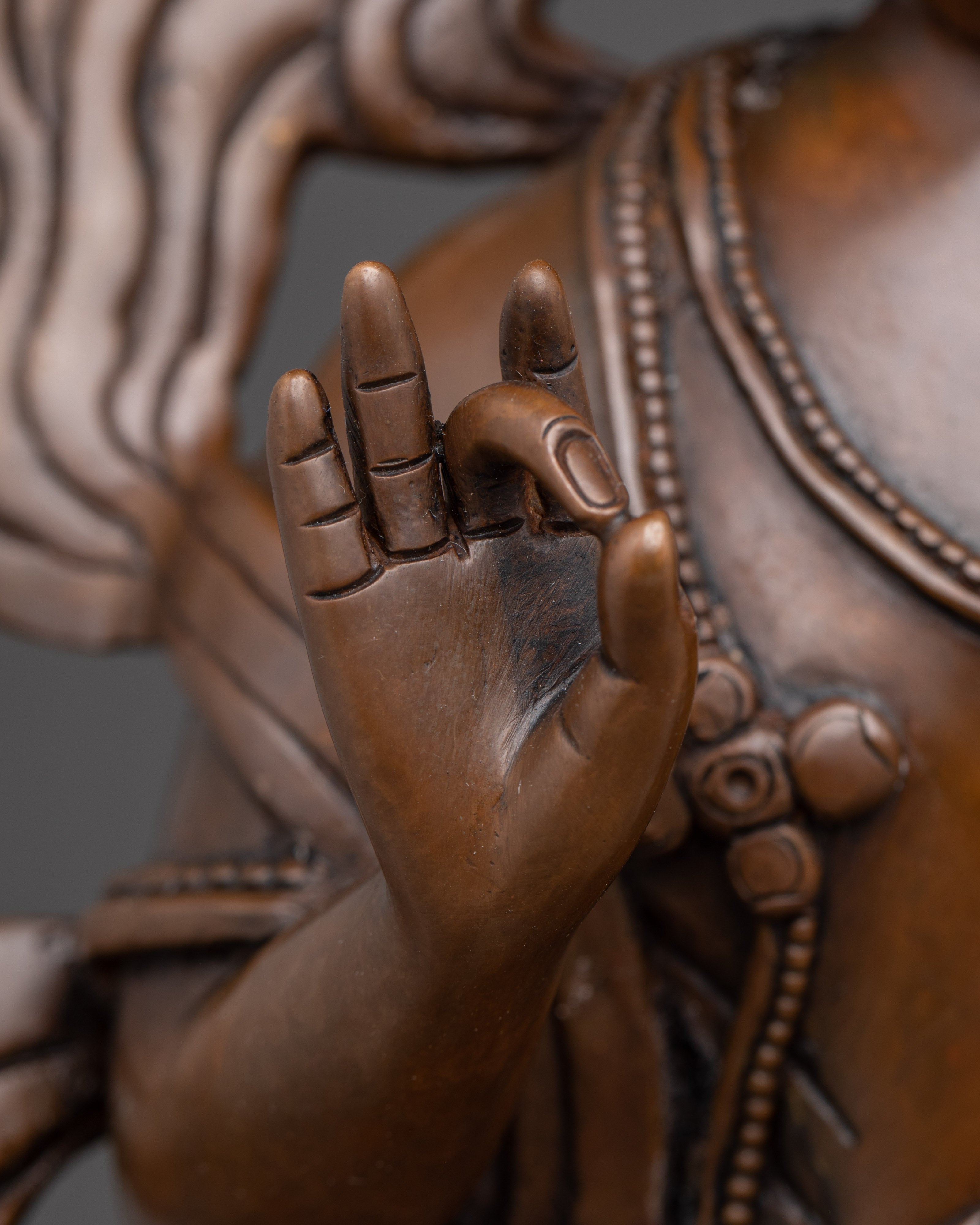 Oxidized Copper Taiwan Guru Statue | Enlightened Wisdom and Spiritual Guidance