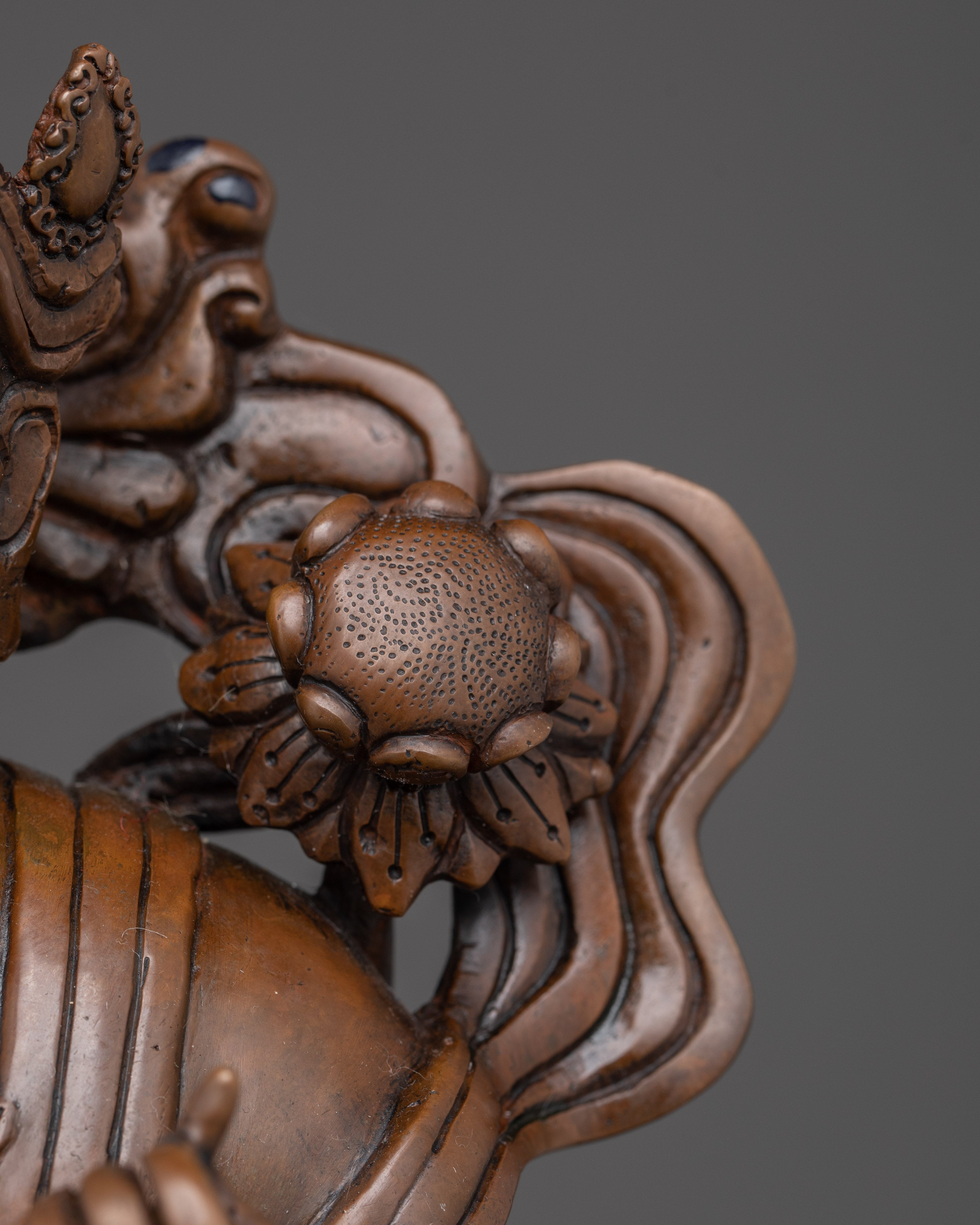 Oxidized Copper Taiwan Guru Statue | Enlightened Wisdom and Spiritual Guidance