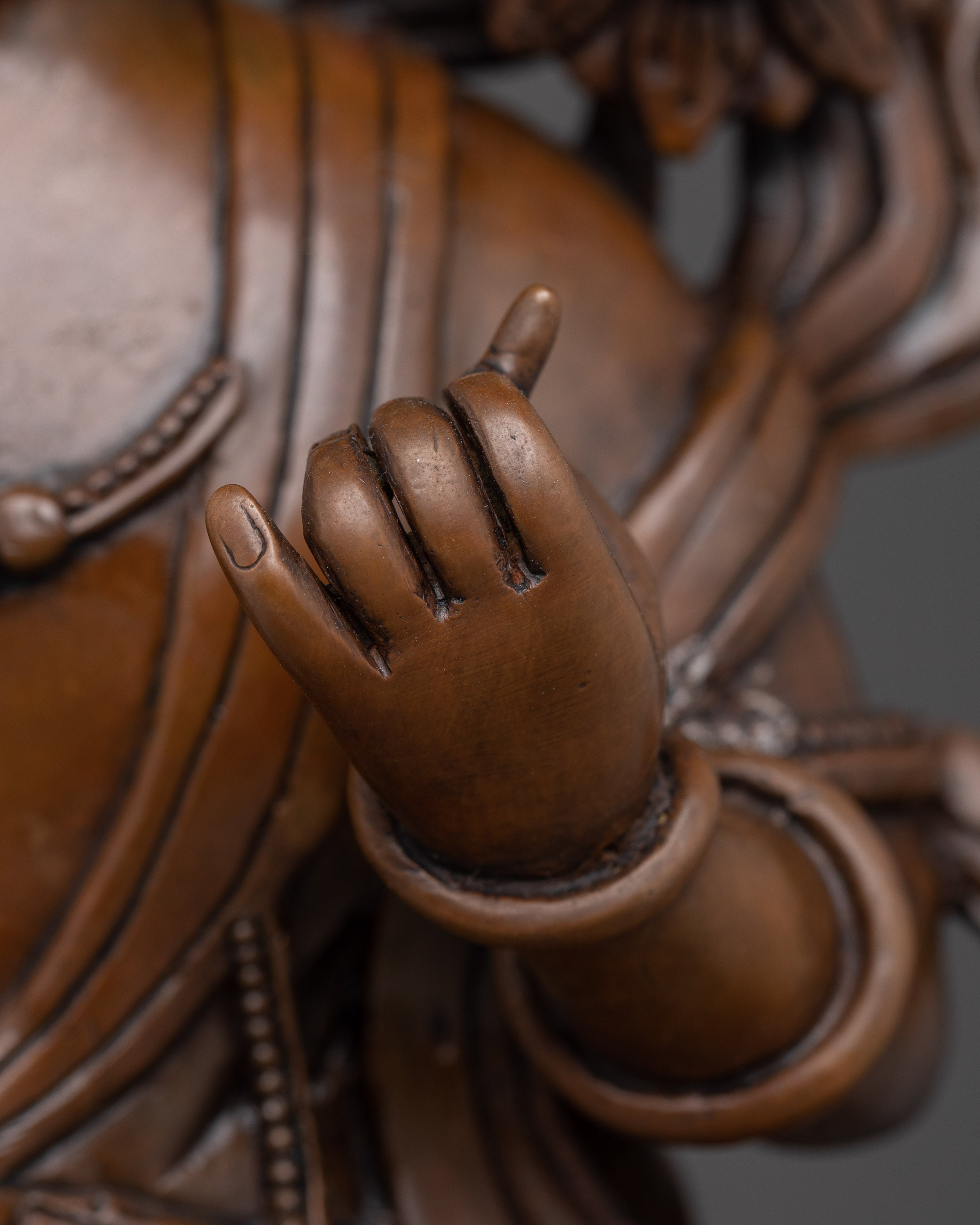 Oxidized Copper Taiwan Guru Statue | Enlightened Wisdom and Spiritual Guidance