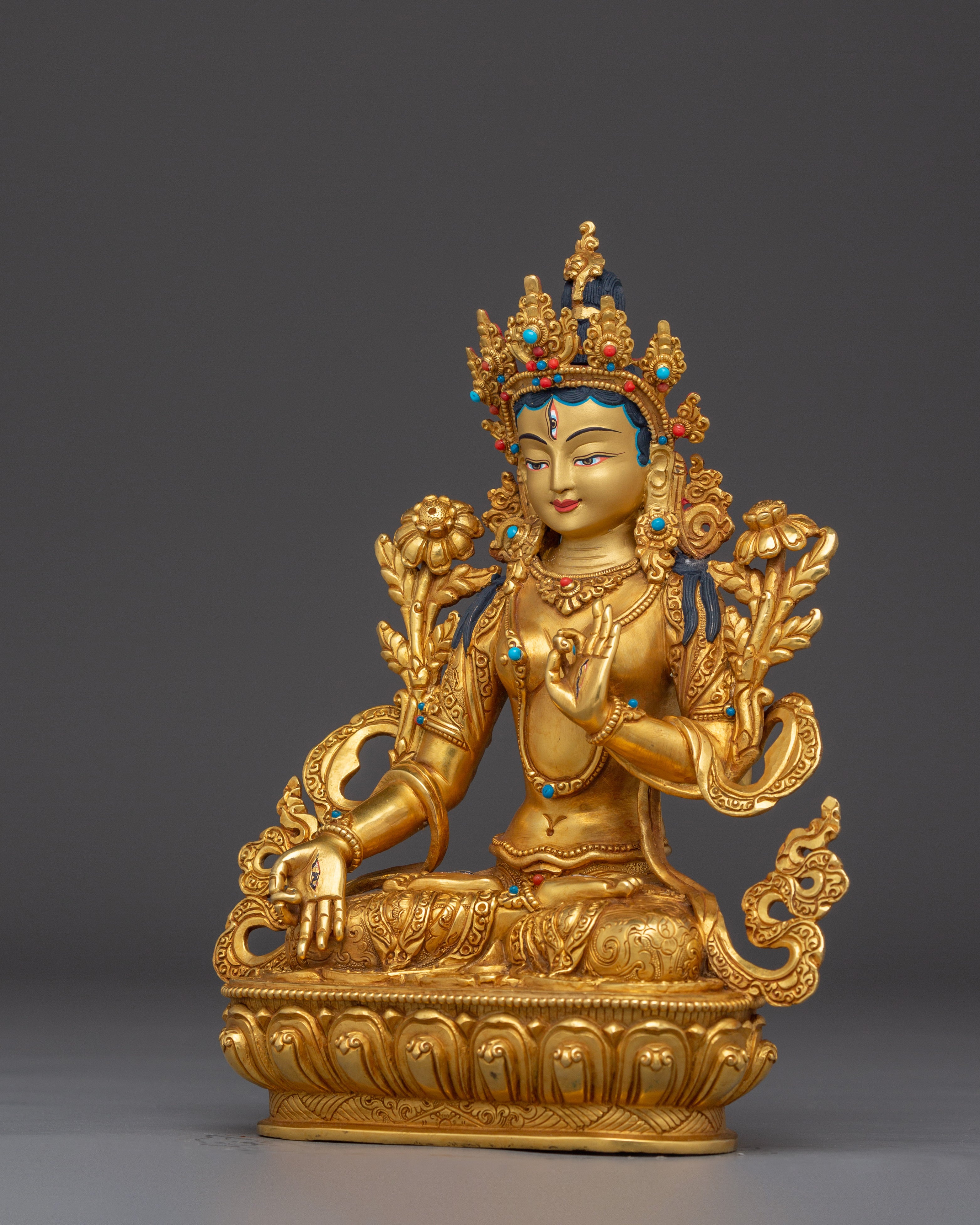 Handmade Statue of Sita Tara | White Tara - Tibetan Healing Deity