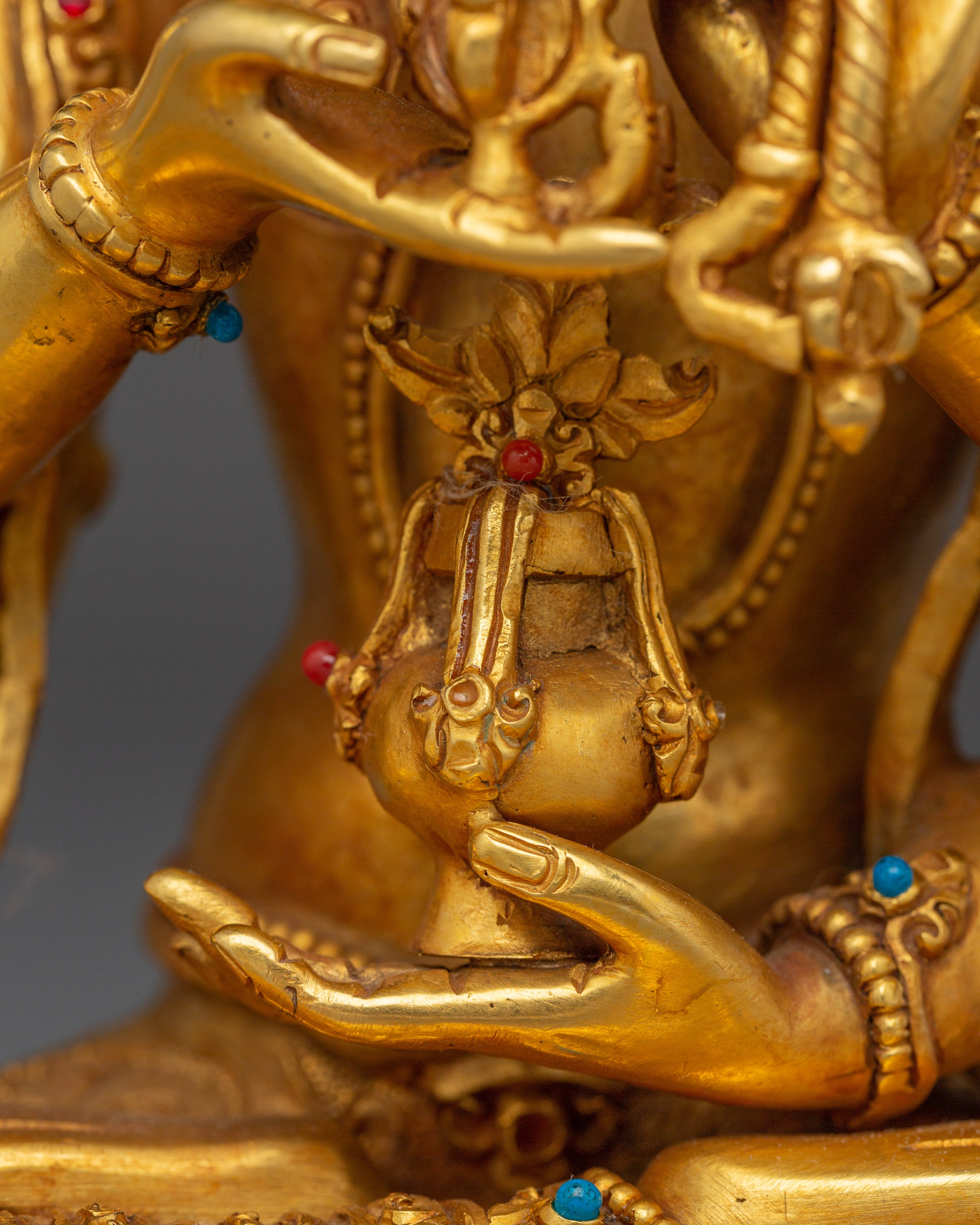 Golden Statue of Usnishavijaya | Namgyalma - Tibetan Healing Deity