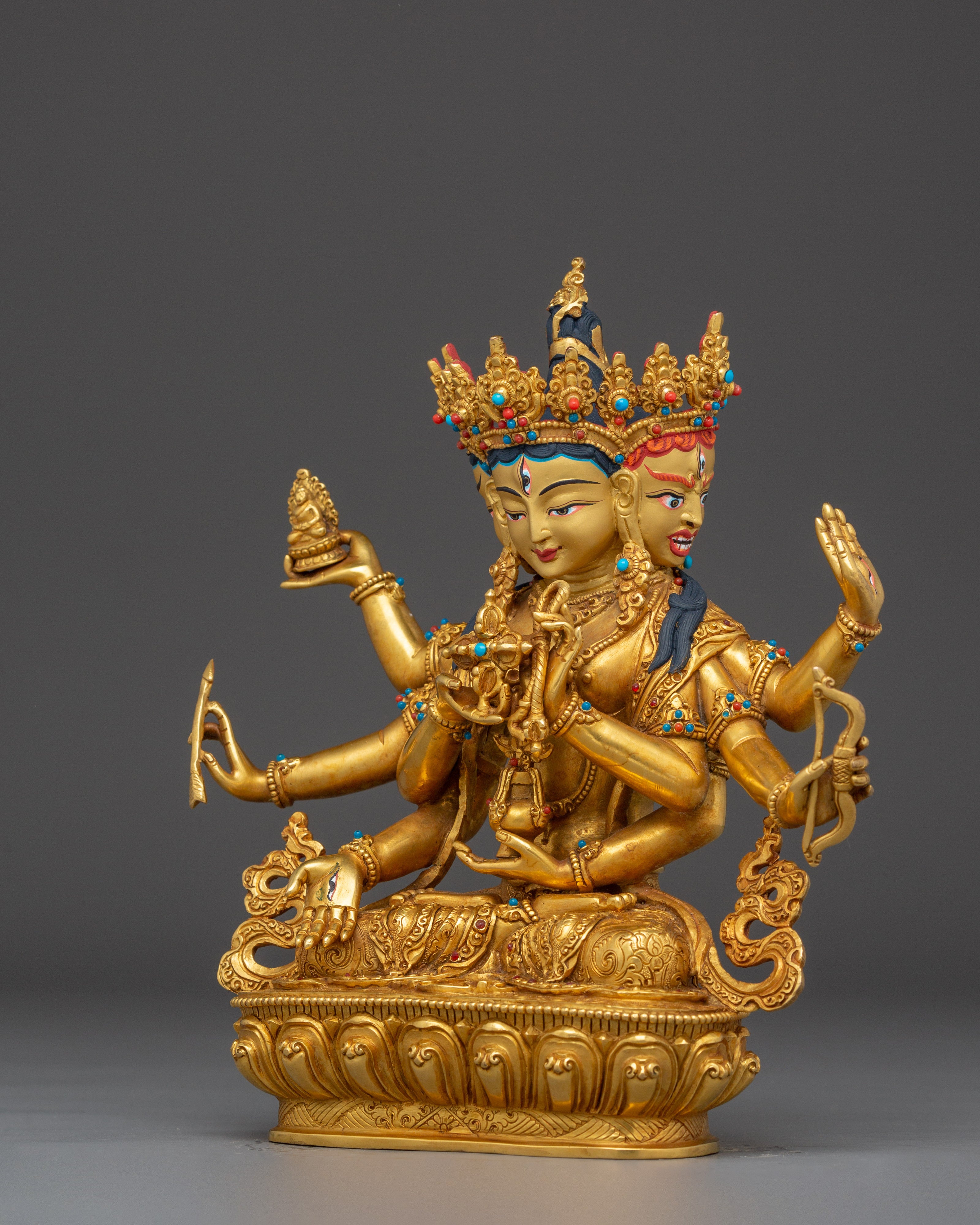 Golden Statue of Usnishavijaya | Namgyalma - Tibetan Healing Deity