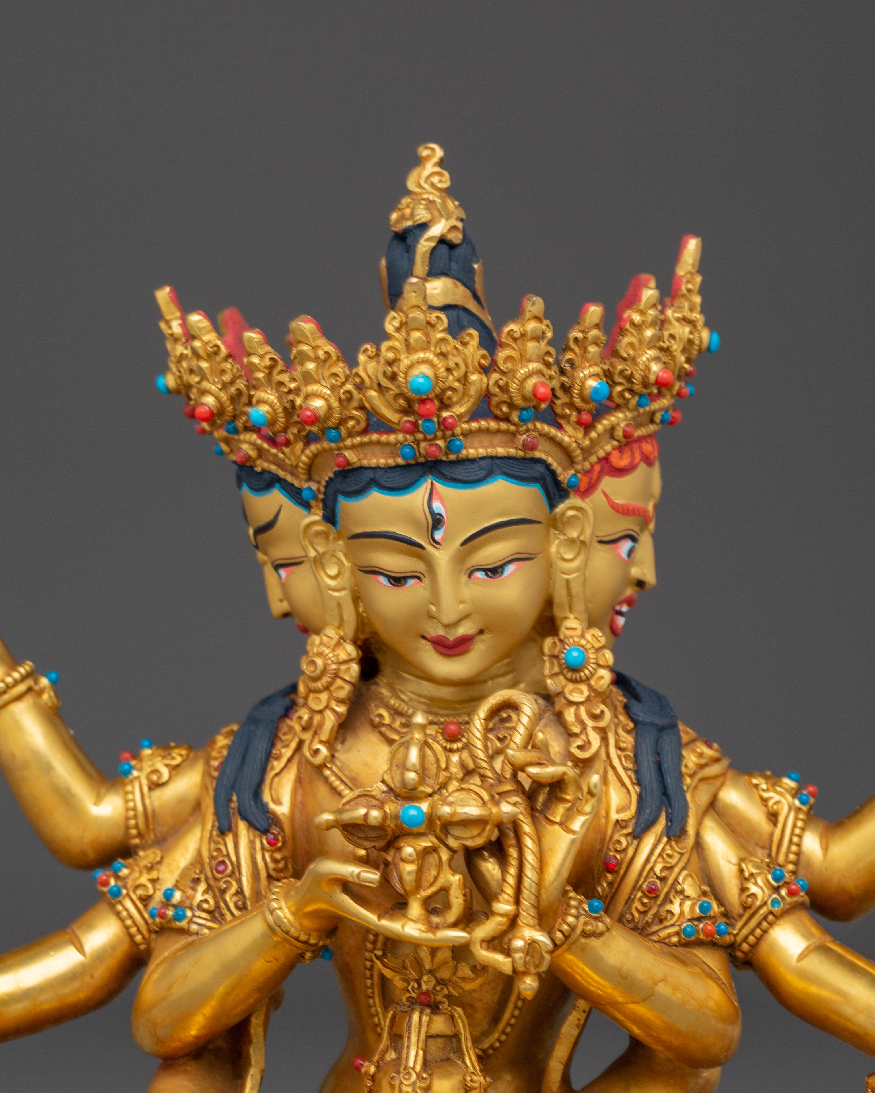 Golden Statue of Usnishavijaya | Namgyalma - Tibetan Healing Deity