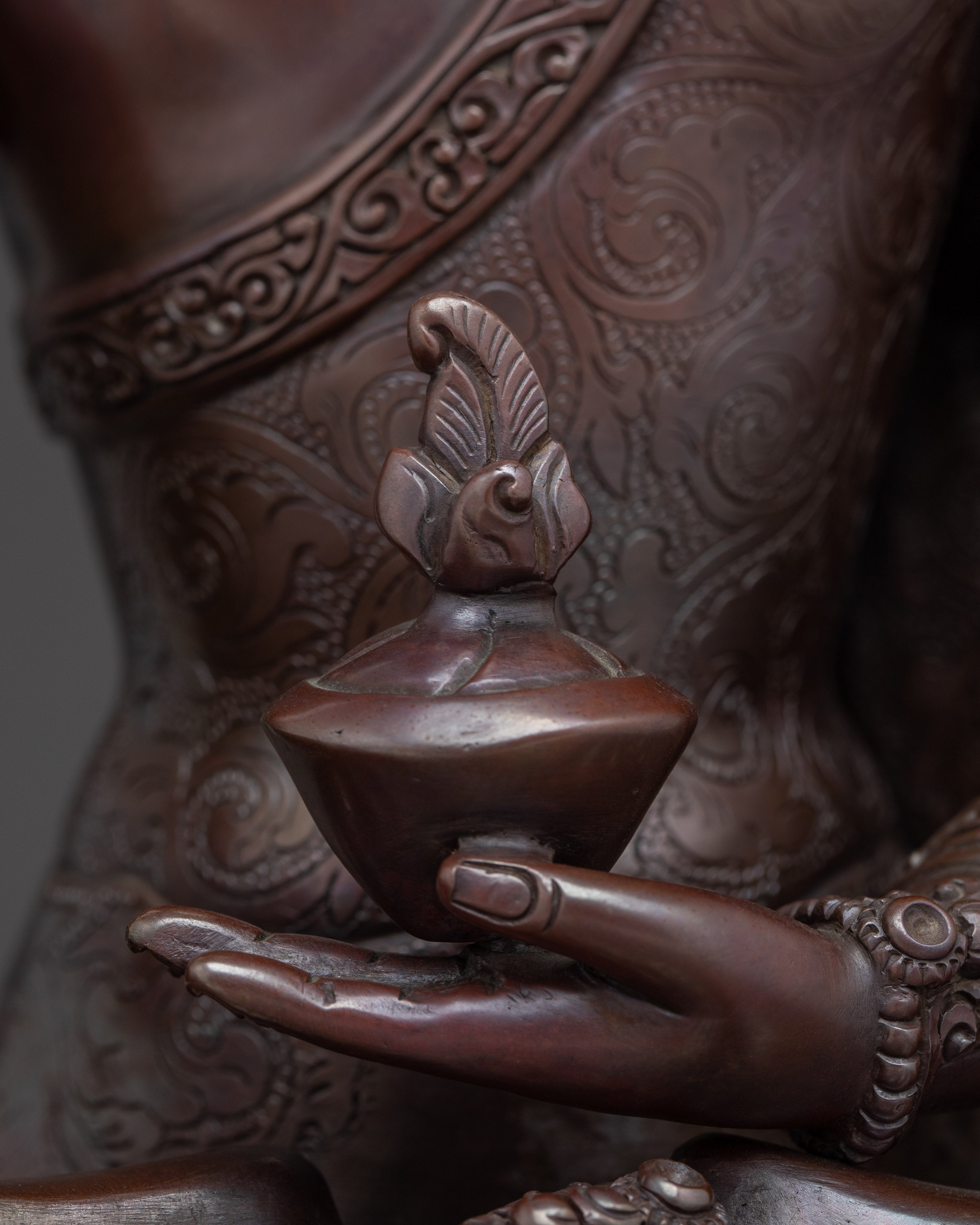 Oxidized Statue of Crowned Medicine Buddha | Supreme Healer