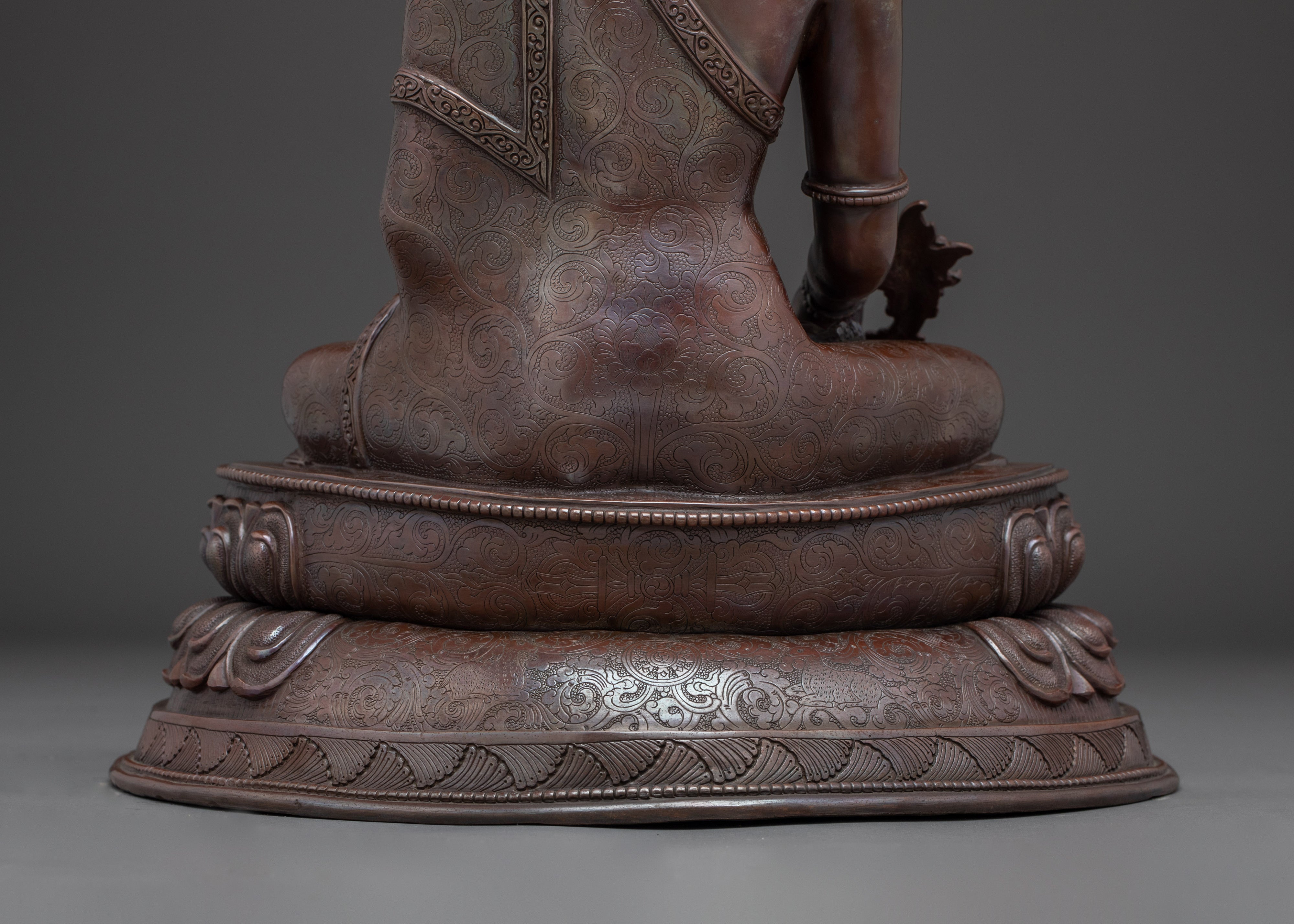 Oxidized Statue of Crowned Medicine Buddha | Supreme Healer