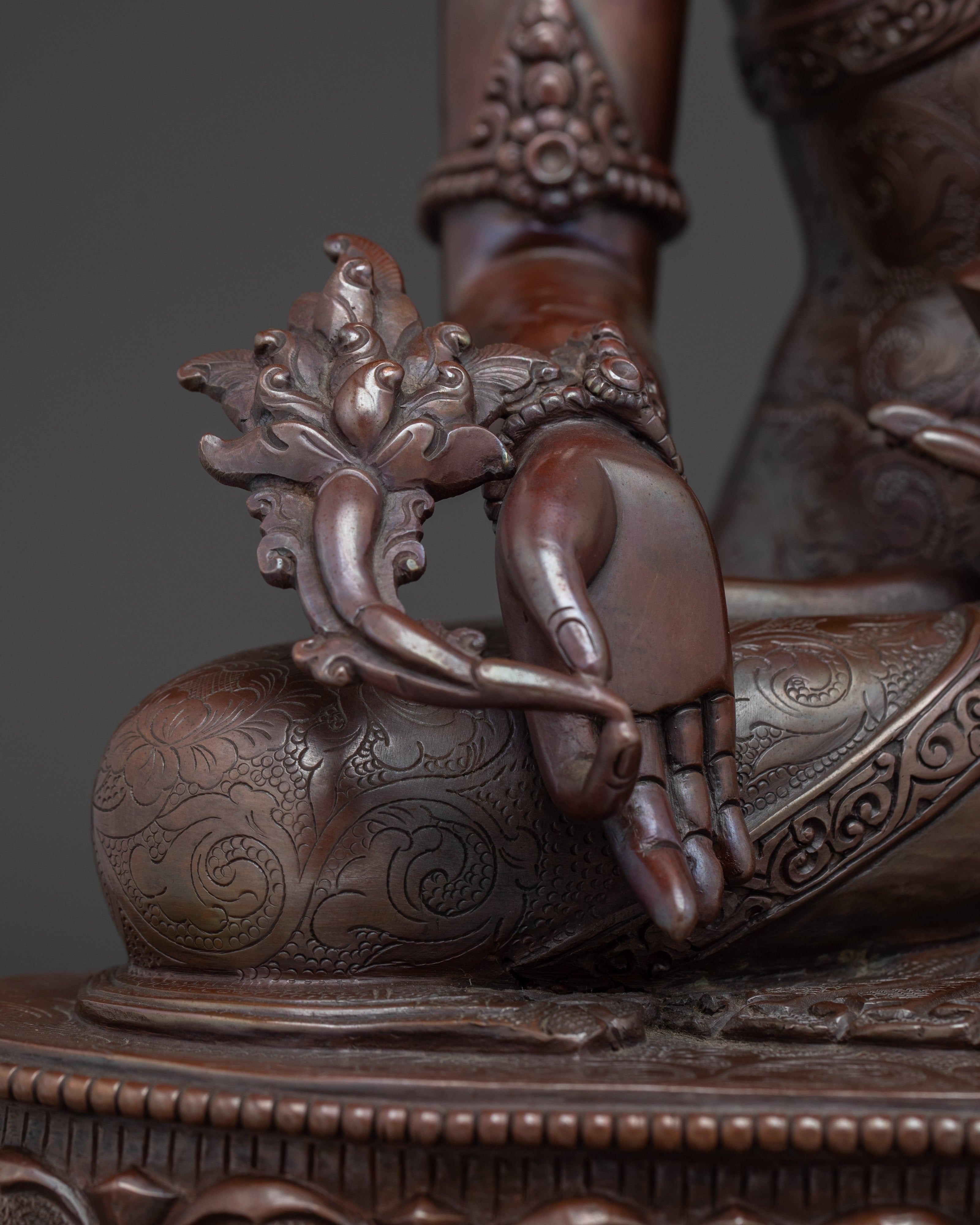 Oxidized Statue of Crowned Medicine Buddha | Supreme Healer