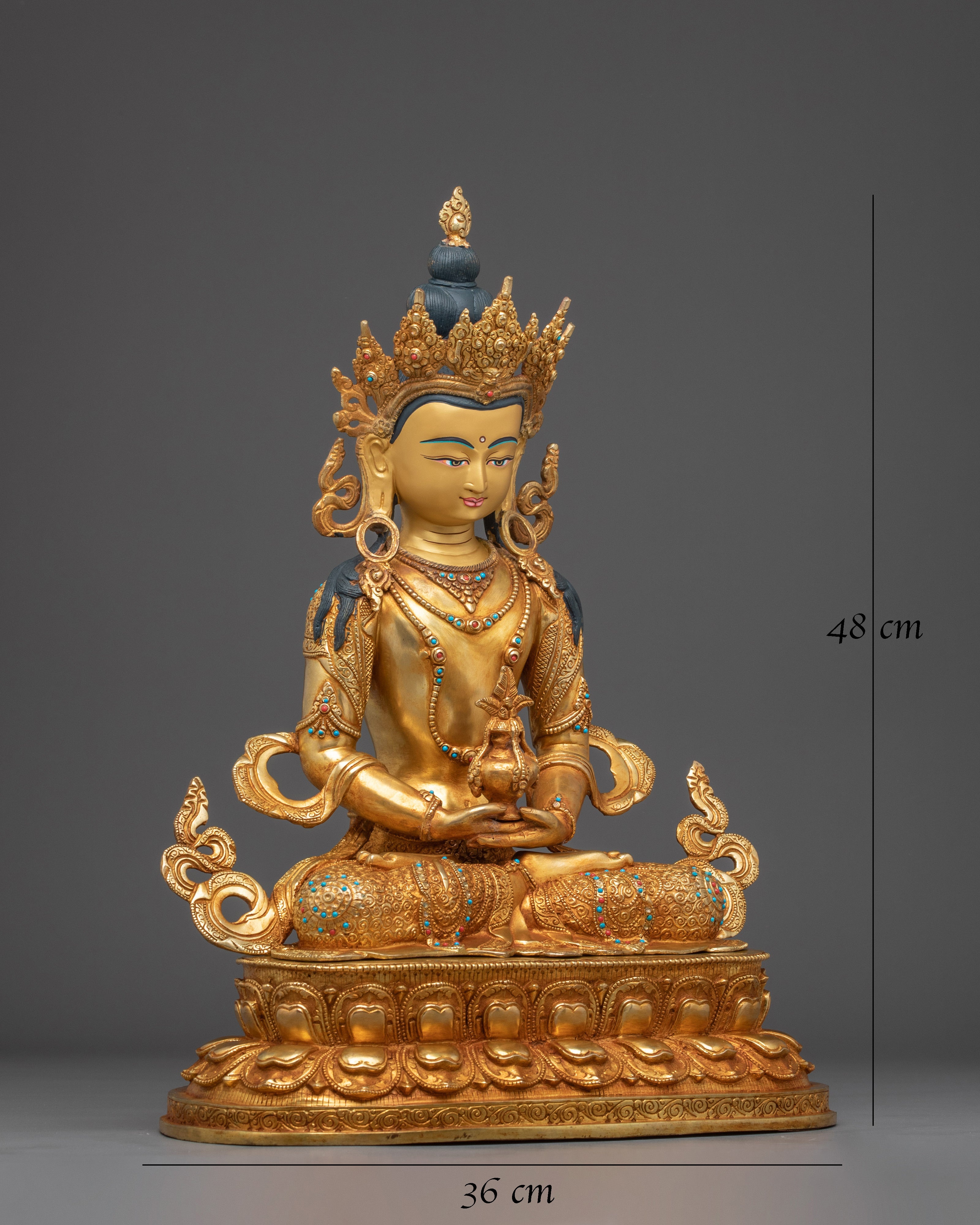 Buddhist Deity Amitayus Copper Statue