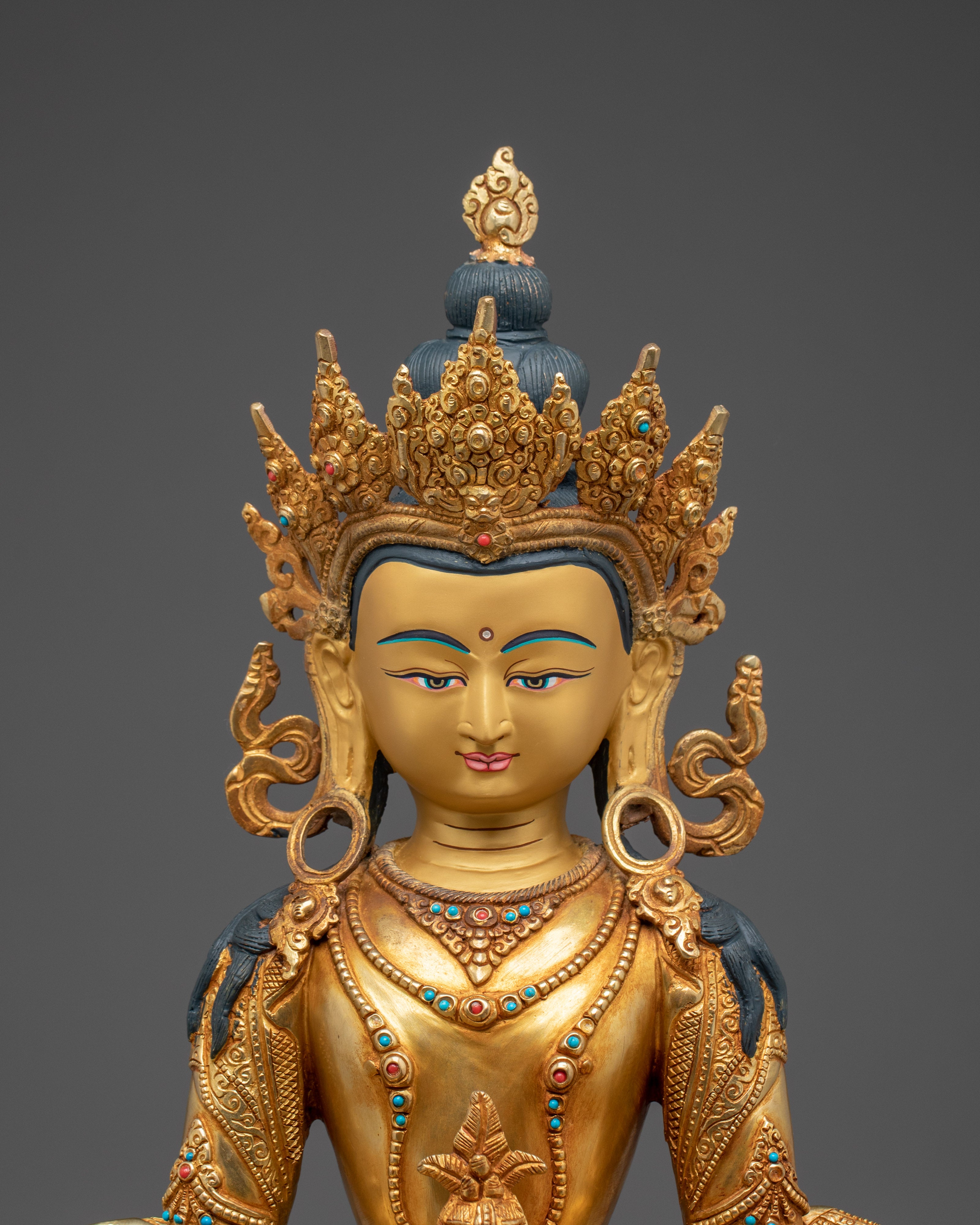 Buddhist Deity Amitayus Copper Statue | Deity for Longevity