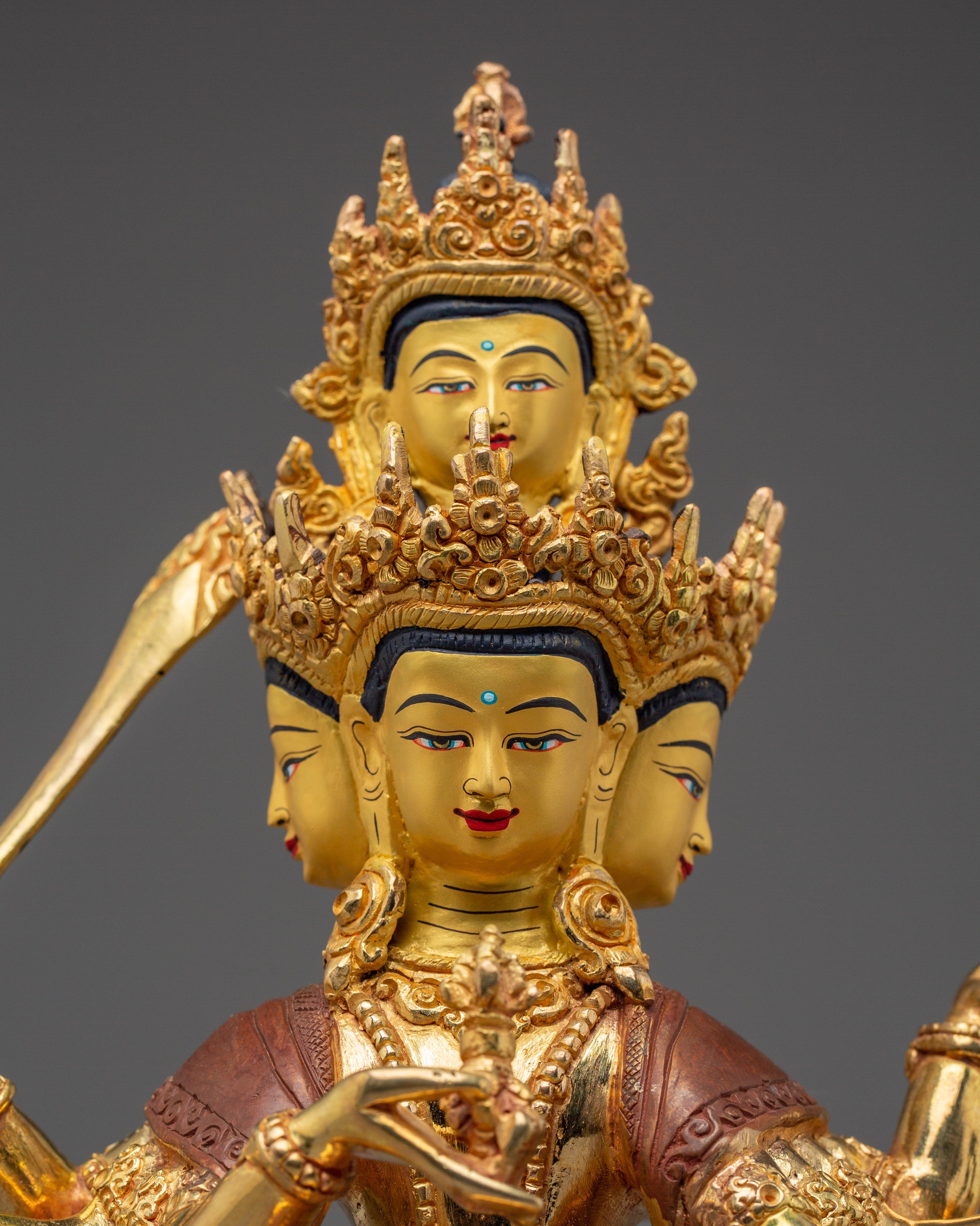 Maha Vajrasattva Gold Gilded Copper Statue | Powerful Buddhist Sculpture for Altar & Ritual