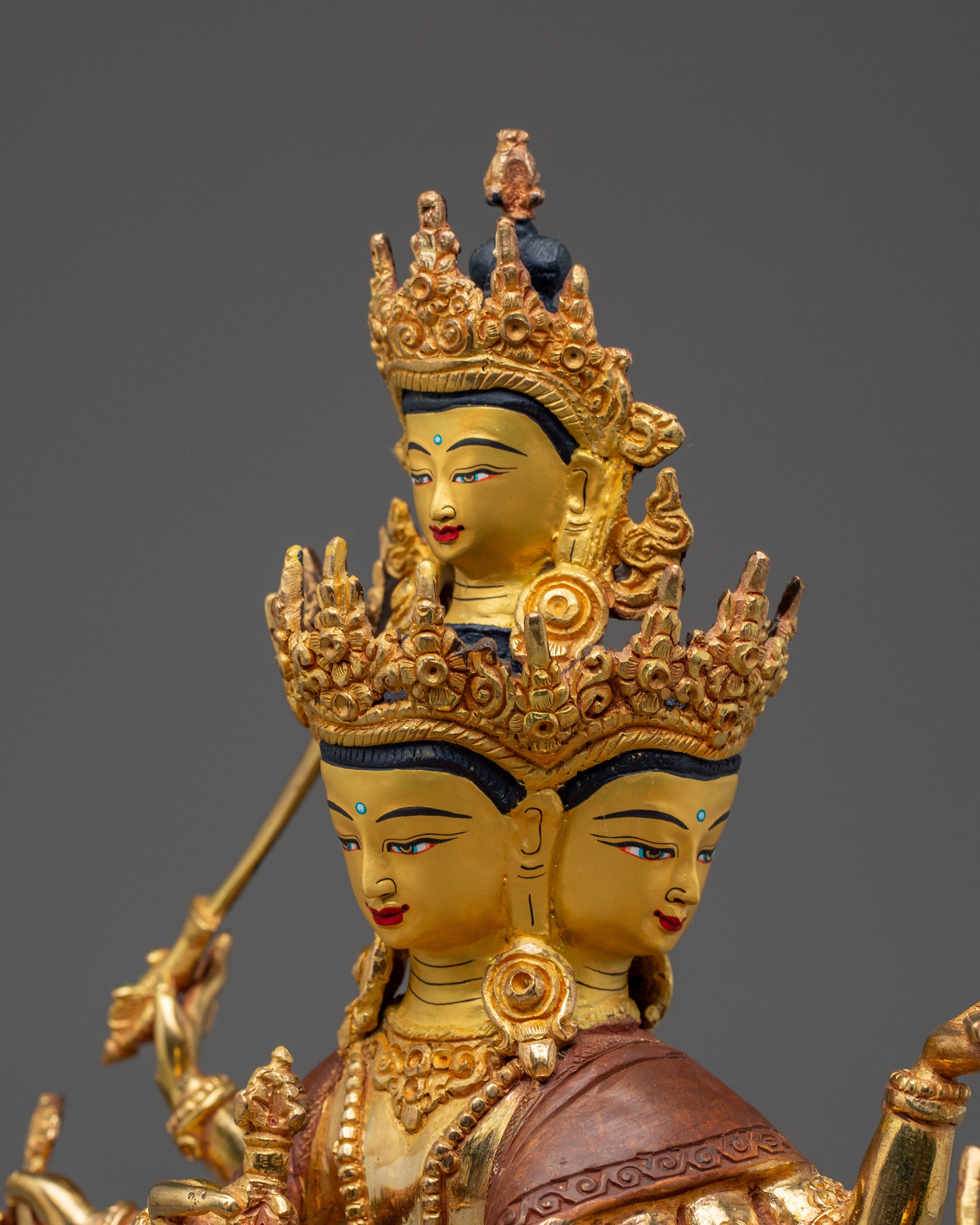 Maha Vajrasattva Gold Gilded Copper Statue | Powerful Buddhist Sculpture for Altar & Ritual