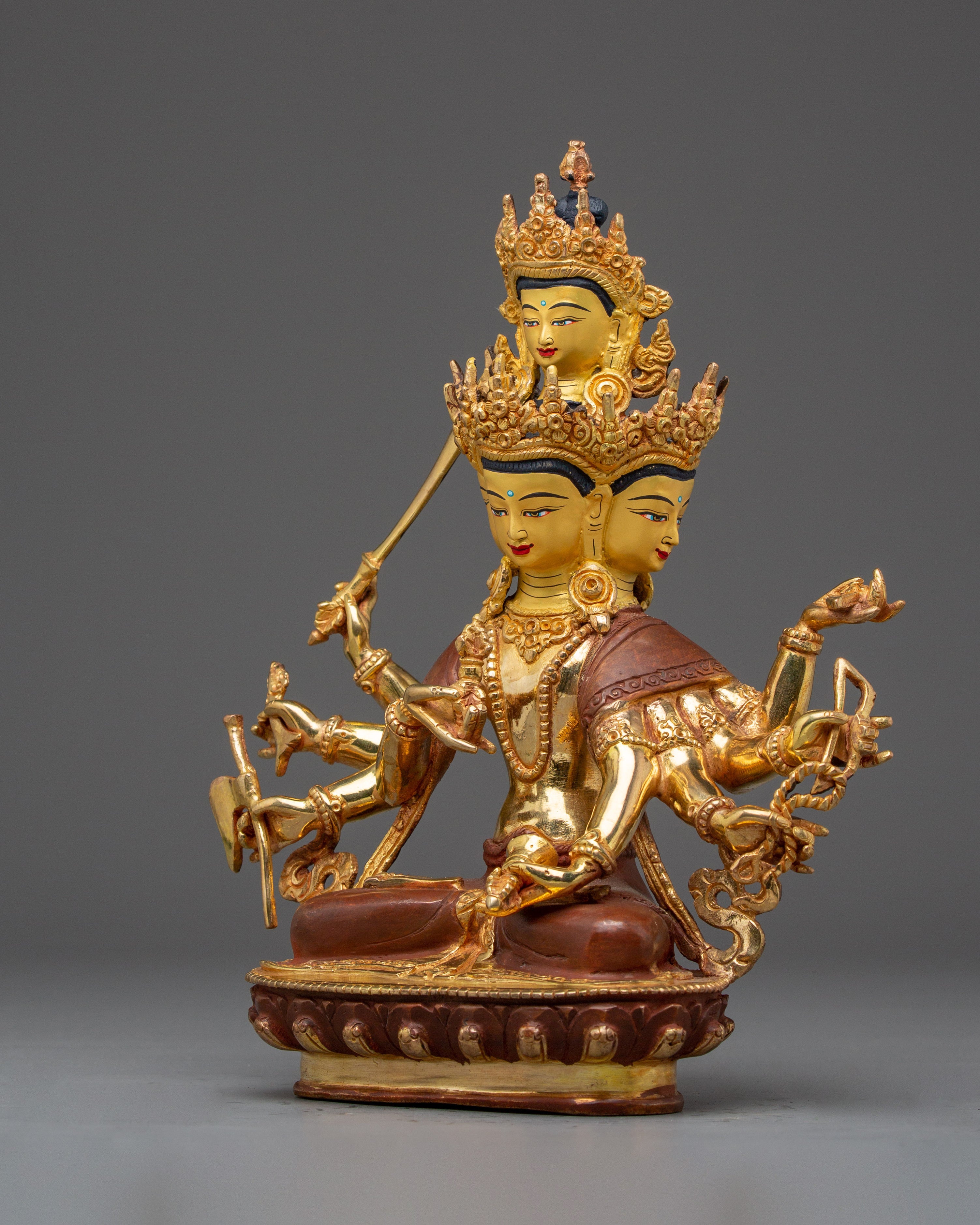 Maha Vajrasattva Gold Gilded Copper Statue | Powerful Buddhist Sculpture for Altar & Ritual