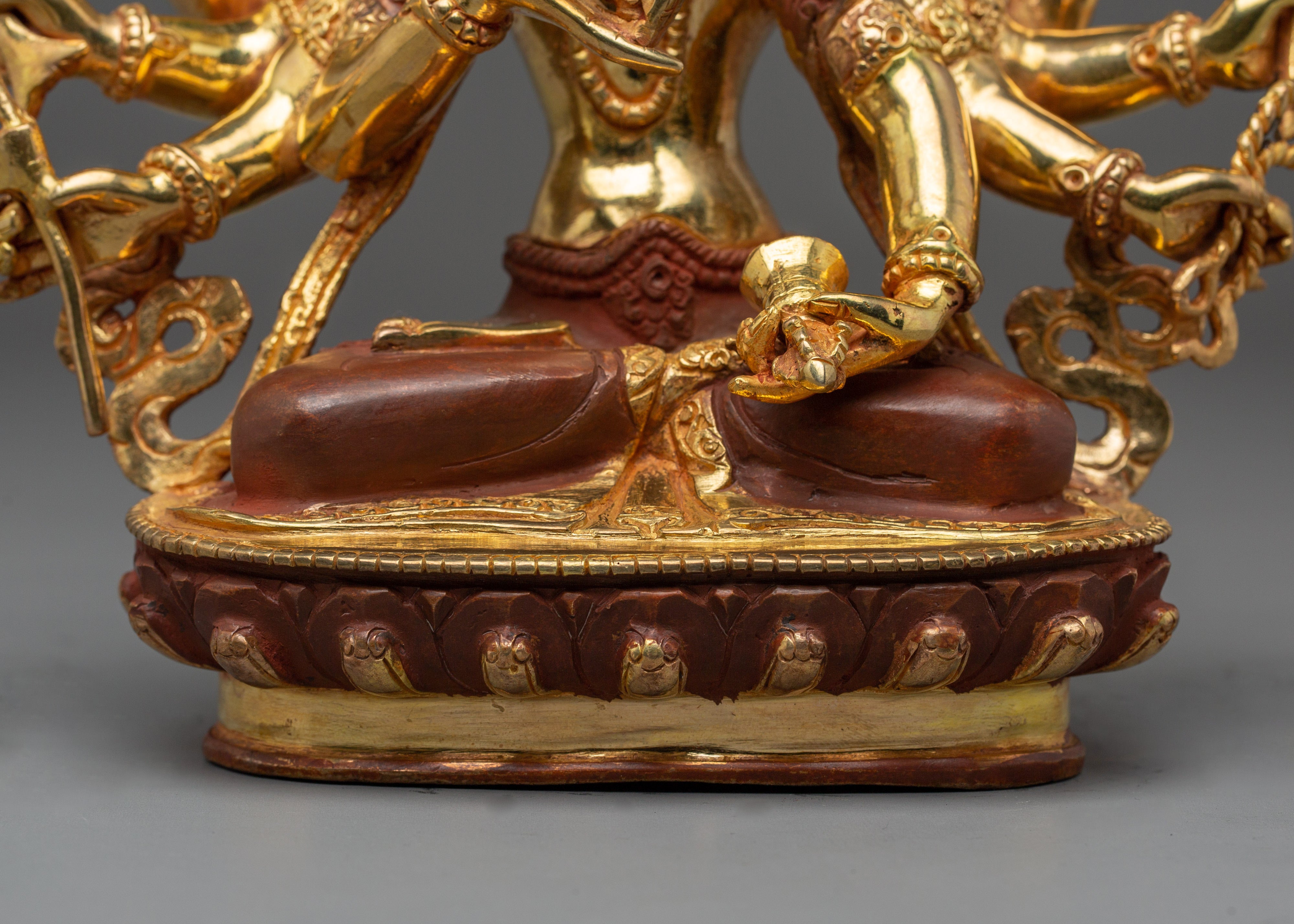 Maha Vajrasattva Gold Gilded Copper Statue | Powerful Buddhist Sculpture for Altar & Ritual