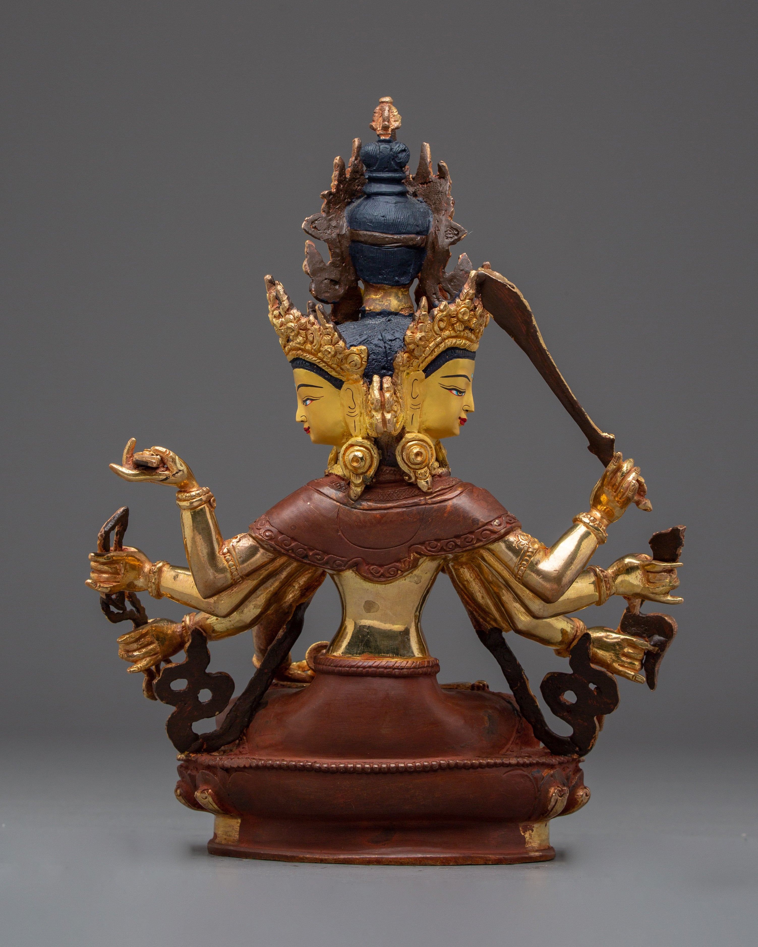 Maha Vajrasattva Gold Gilded Copper Statue | Powerful Buddhist Sculpture for Altar & Ritual