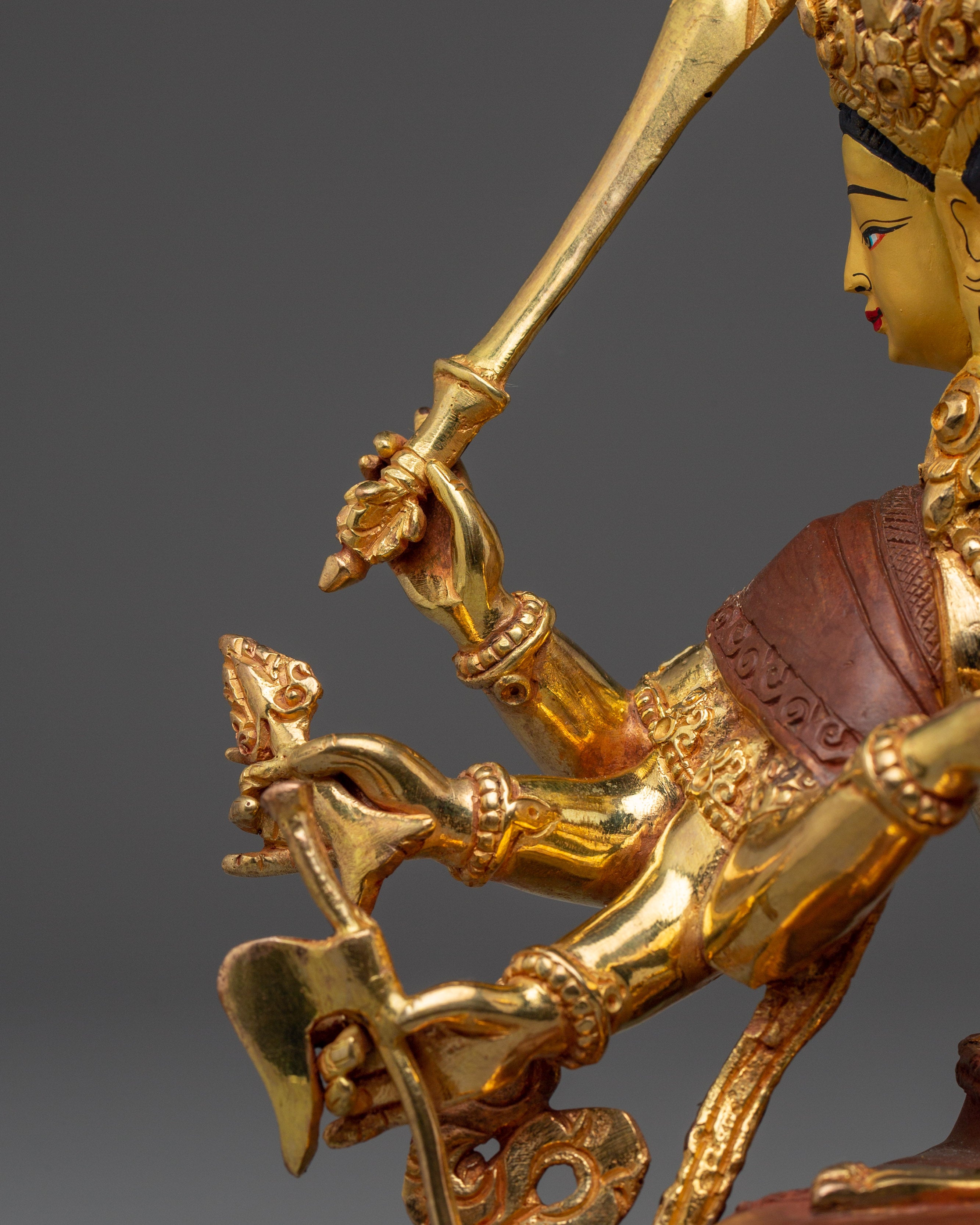 Maha Vajrasattva Gold Gilded Copper Statue | Powerful Buddhist Sculpture for Altar & Ritual