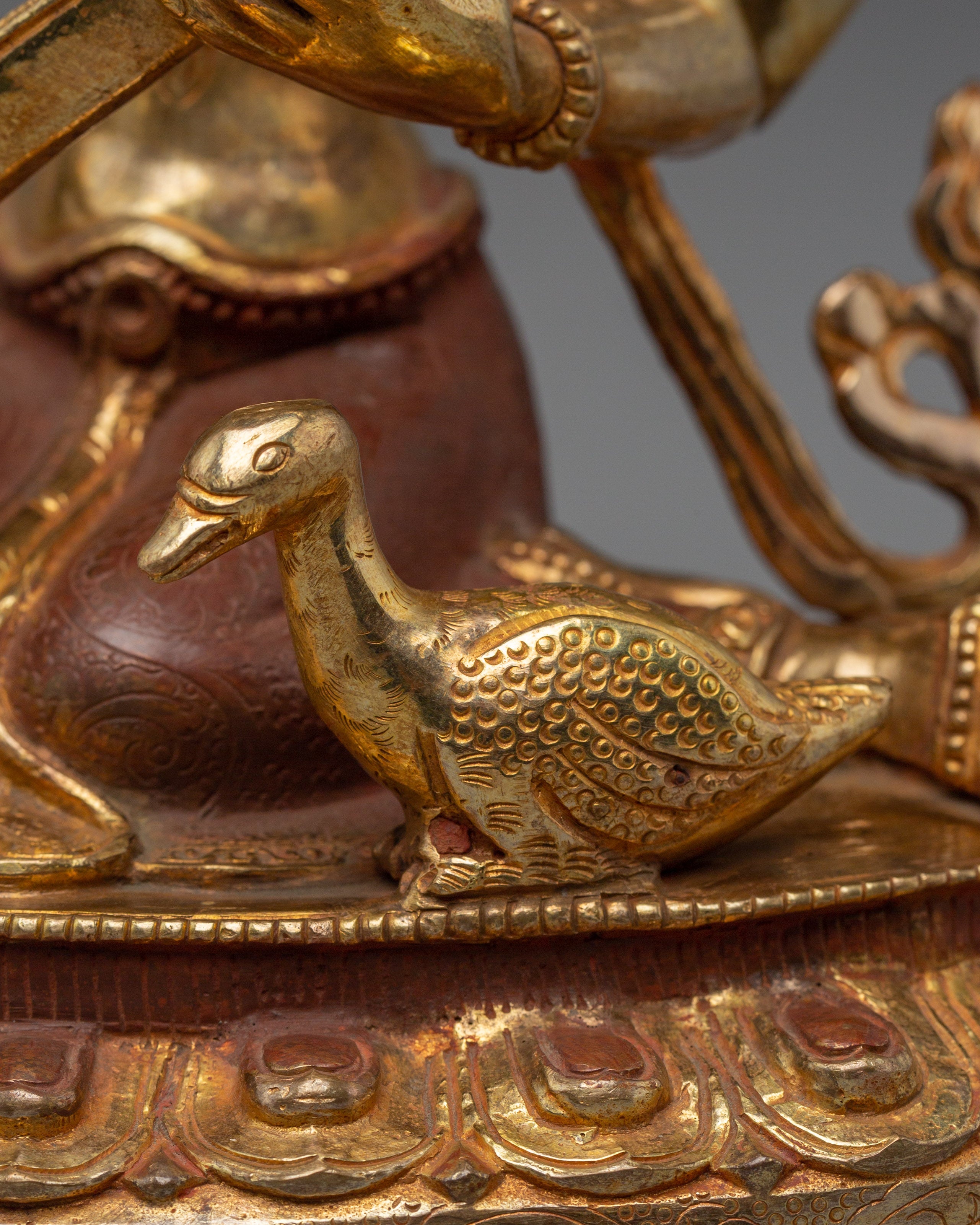 Saraswati Statue in 24K Gold-Gilded | Ideal for Altars, Meditation