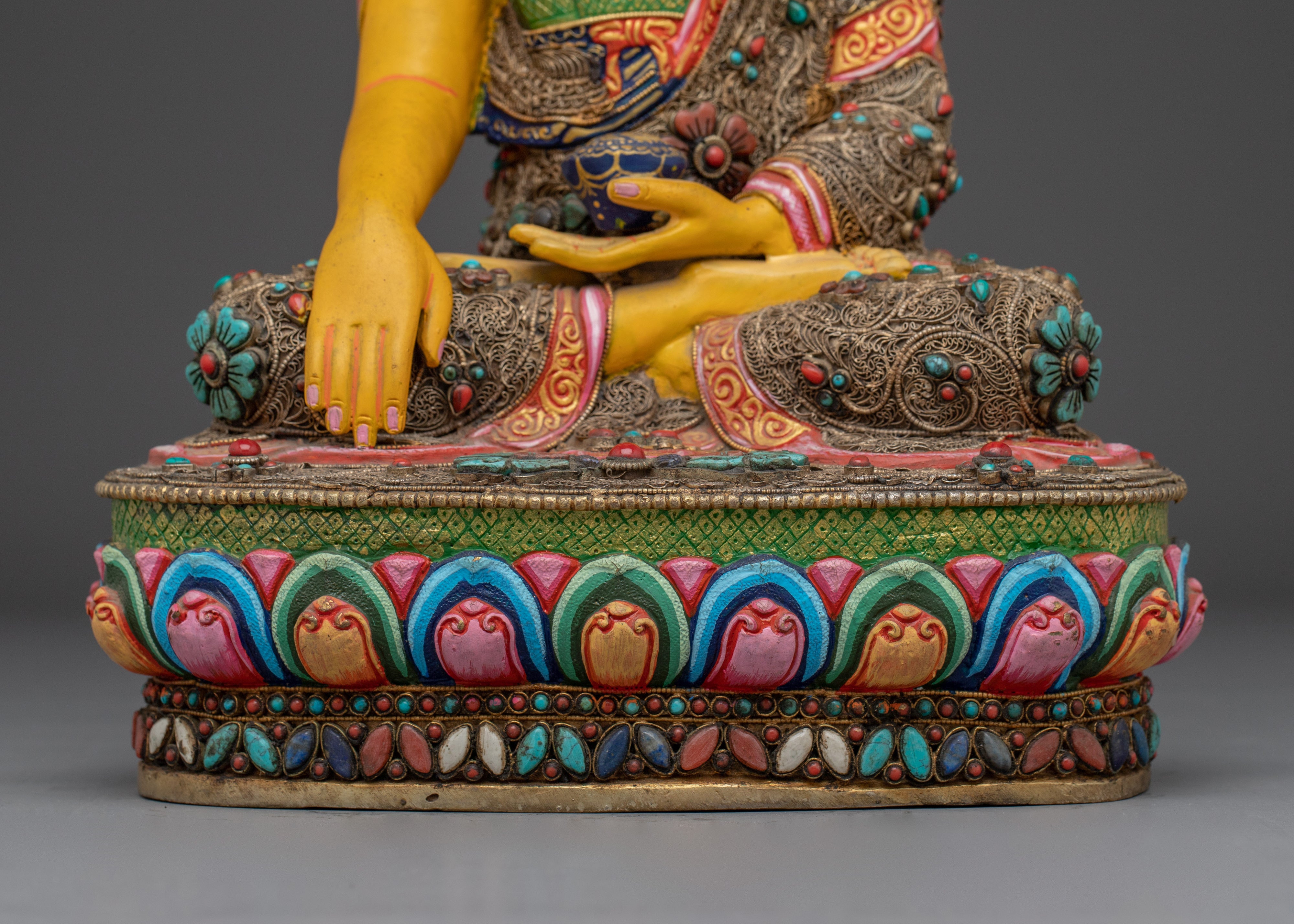 Golden Shakyamuni Buddha, Historical Buddha Artwork | Mindfulness and Wisdom Idol