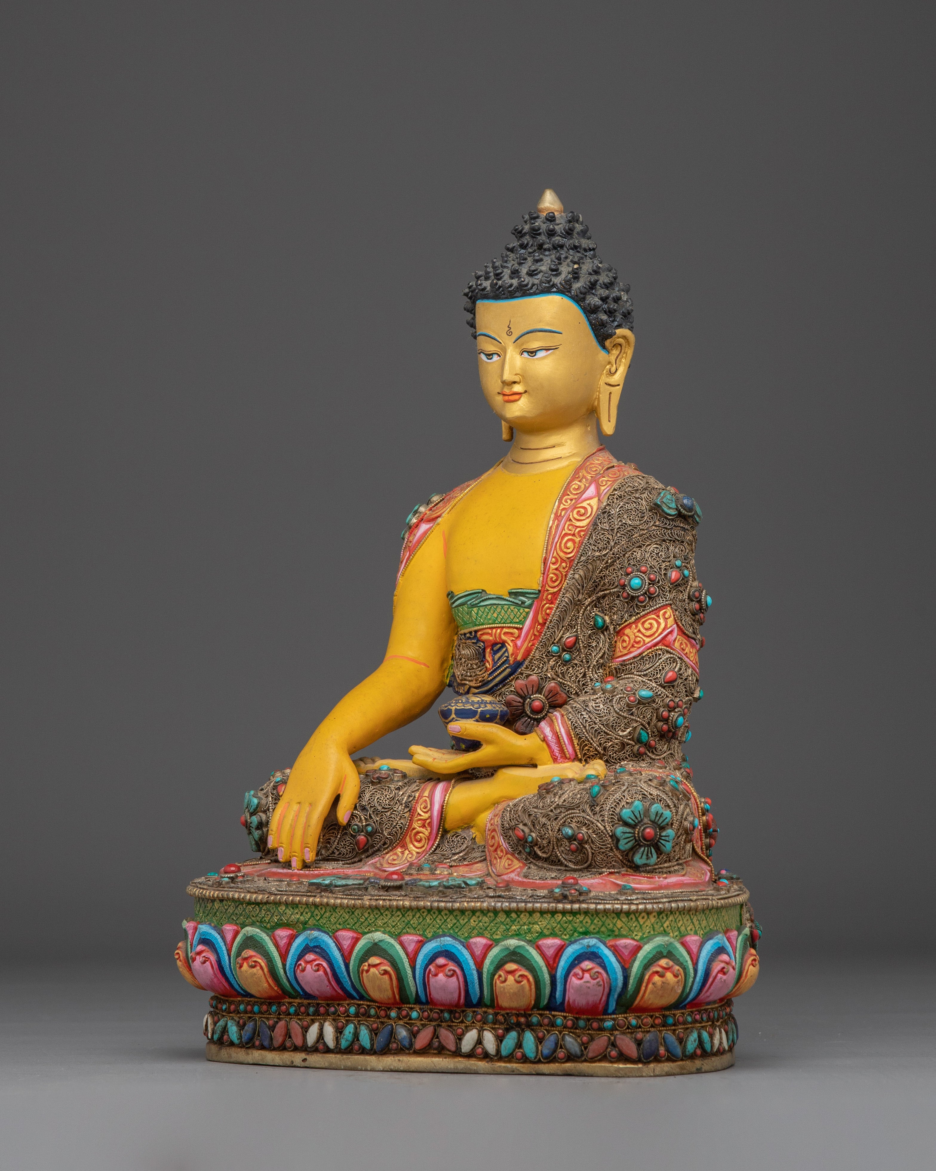 Golden Shakyamuni Buddha, Historical Buddha Artwork | Mindfulness and Wisdom Idol