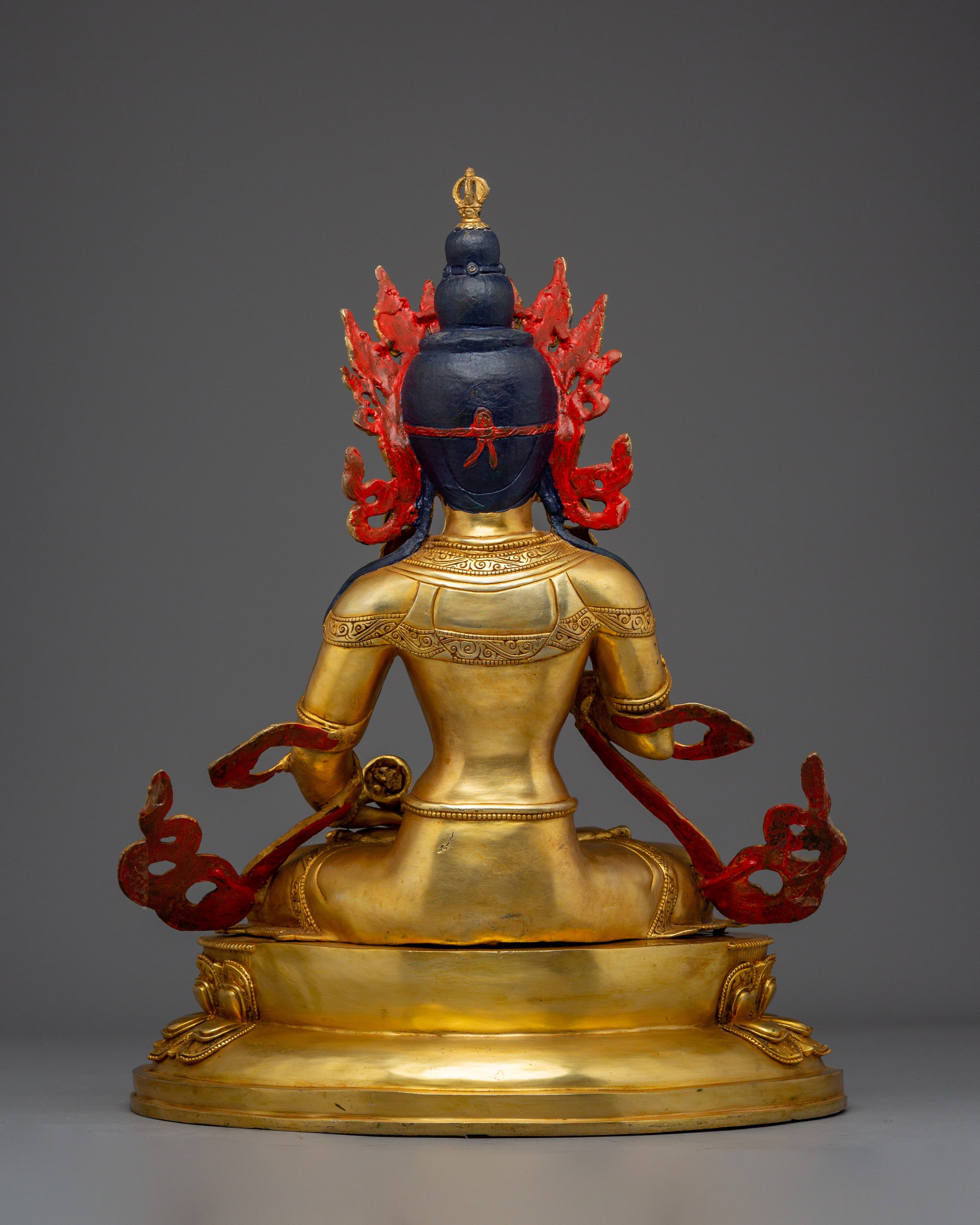 Copper Vajrasattva Statue with Gemstones | Tantric Deity of Purification & Wisdom