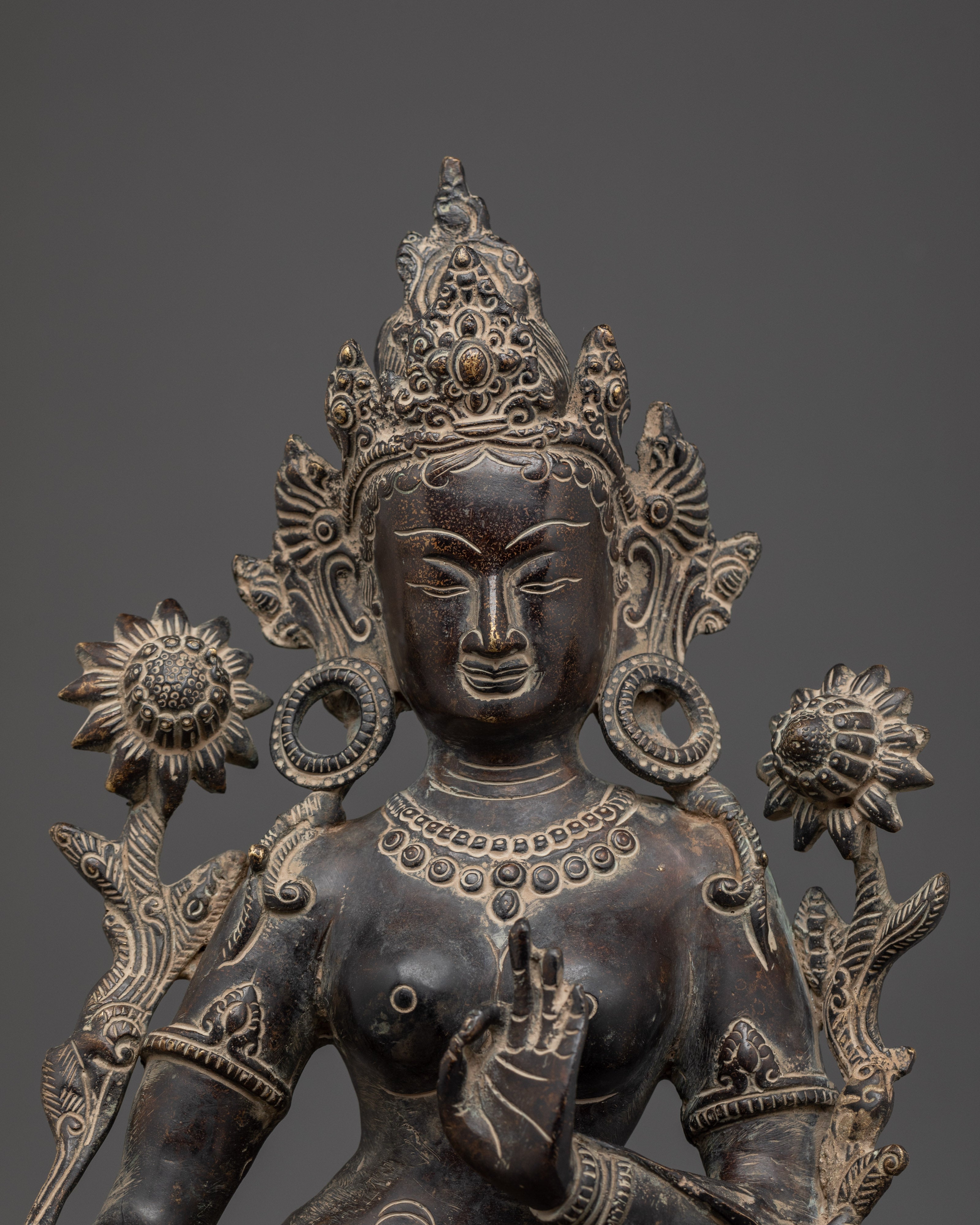Female Compassion Deity Green Tara | Nepali Handcrafted Tibetan Art